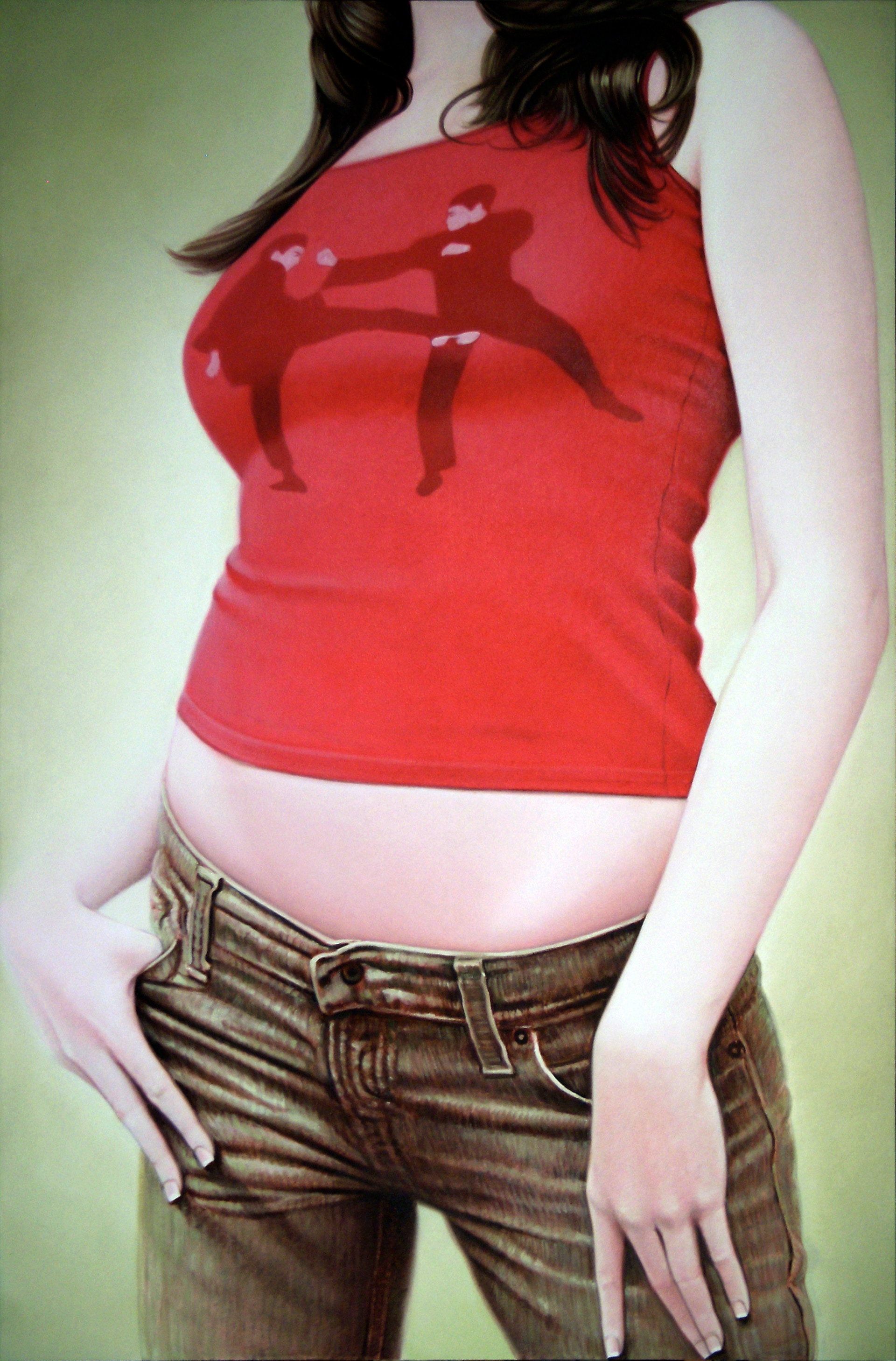 Cockblock, 82 x 54 in, oil on canvas, 2011