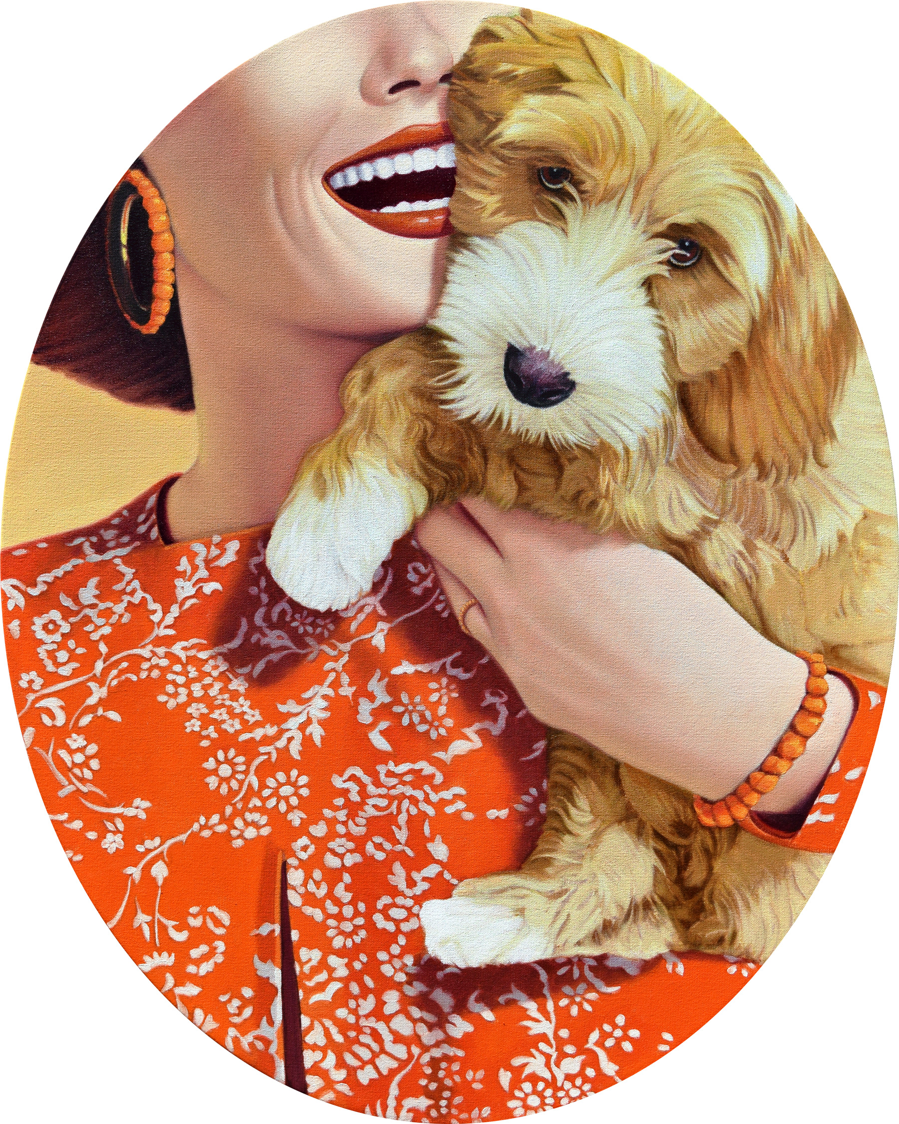 Coco, 30 x 24 in oval, oil on canvas, 2019