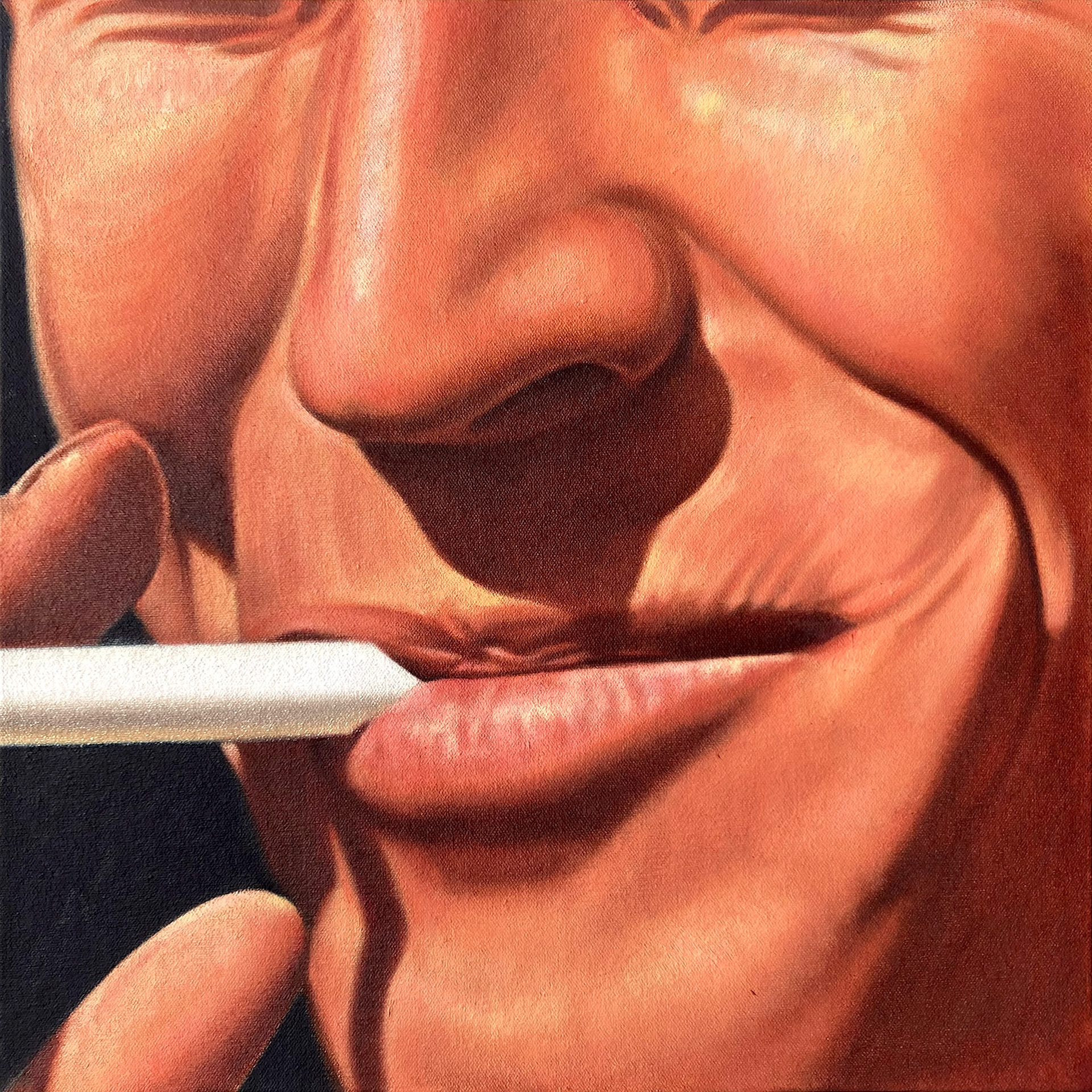 Longer Length, 16 x 16 in, oil on canvas mounted on panel, 2023