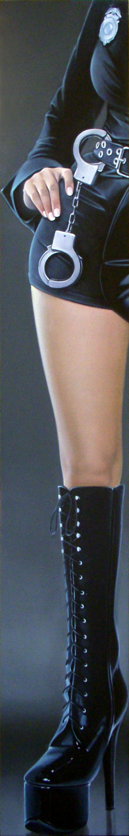 Cop 2, 84 x 13 in, oil on canvas, 2009