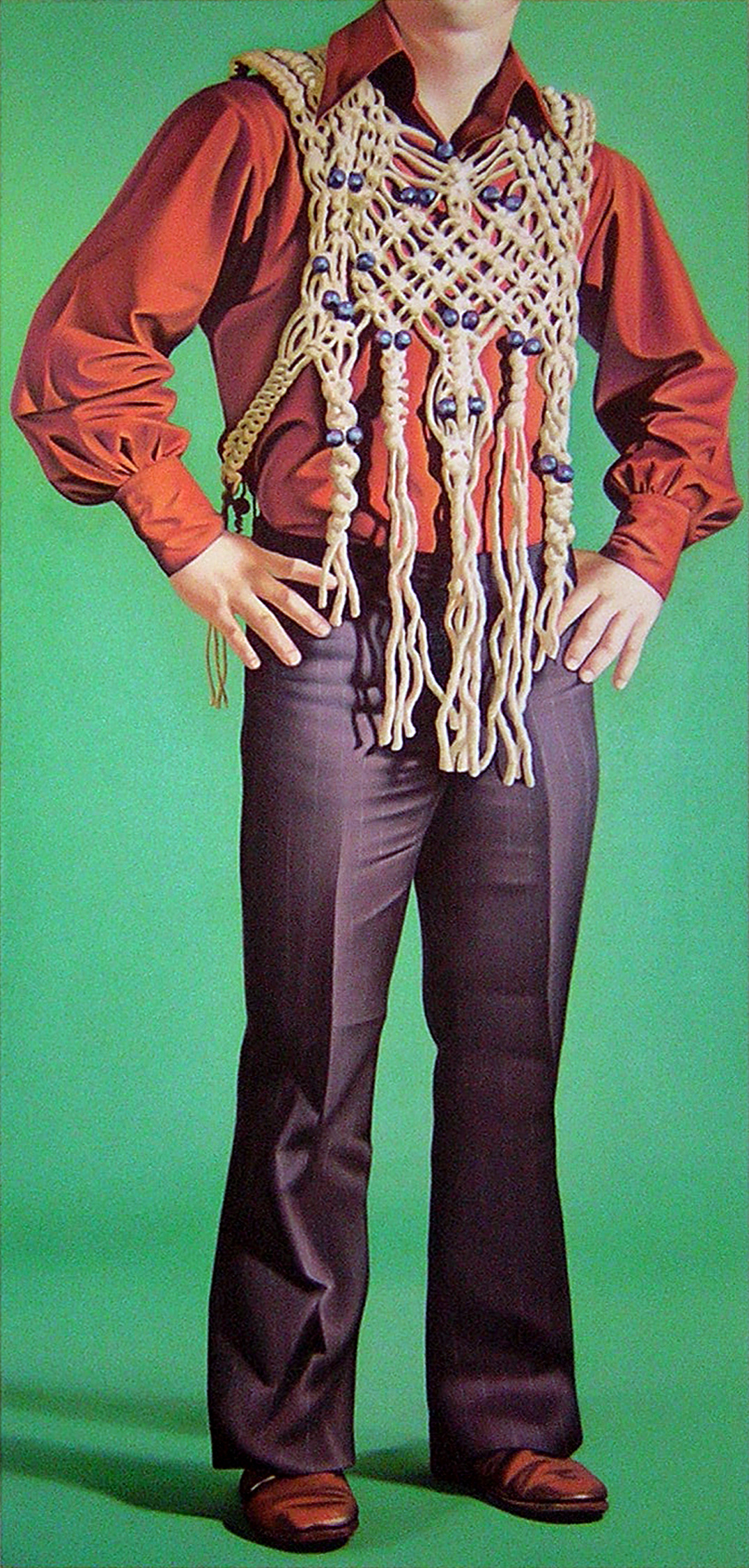 Alternating Square Knot, 90 x 43 in, oil on canvas, 2004