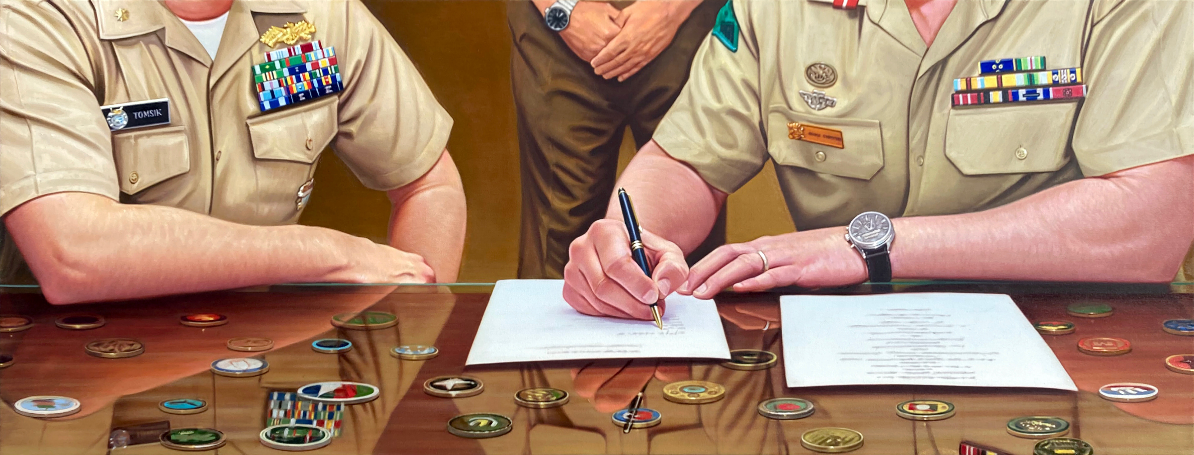 The Agreement, 32 x 84 in, oil on canvas, 2023