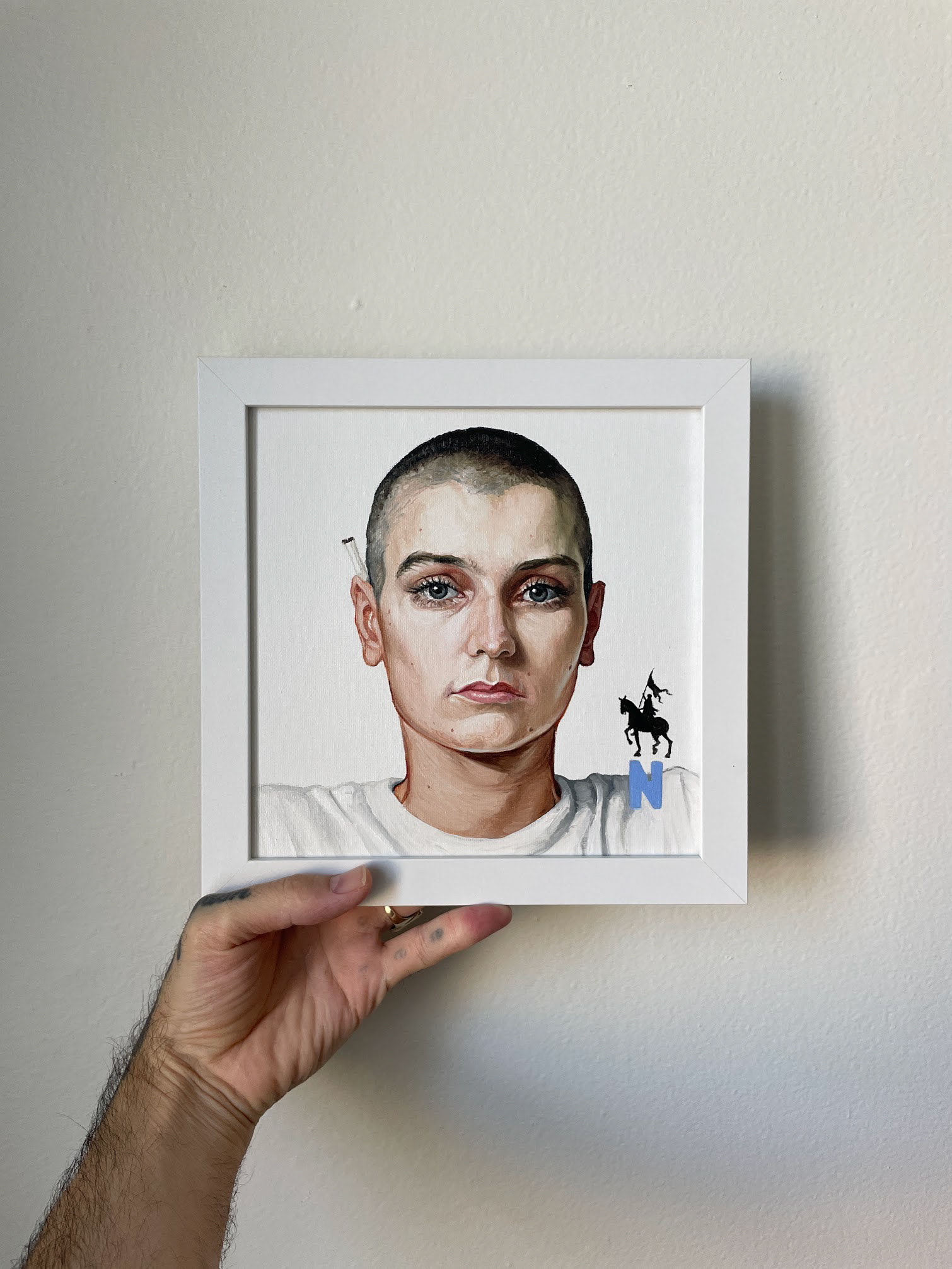 Sinéad O'Connor, oil on canvas, 8"x8"