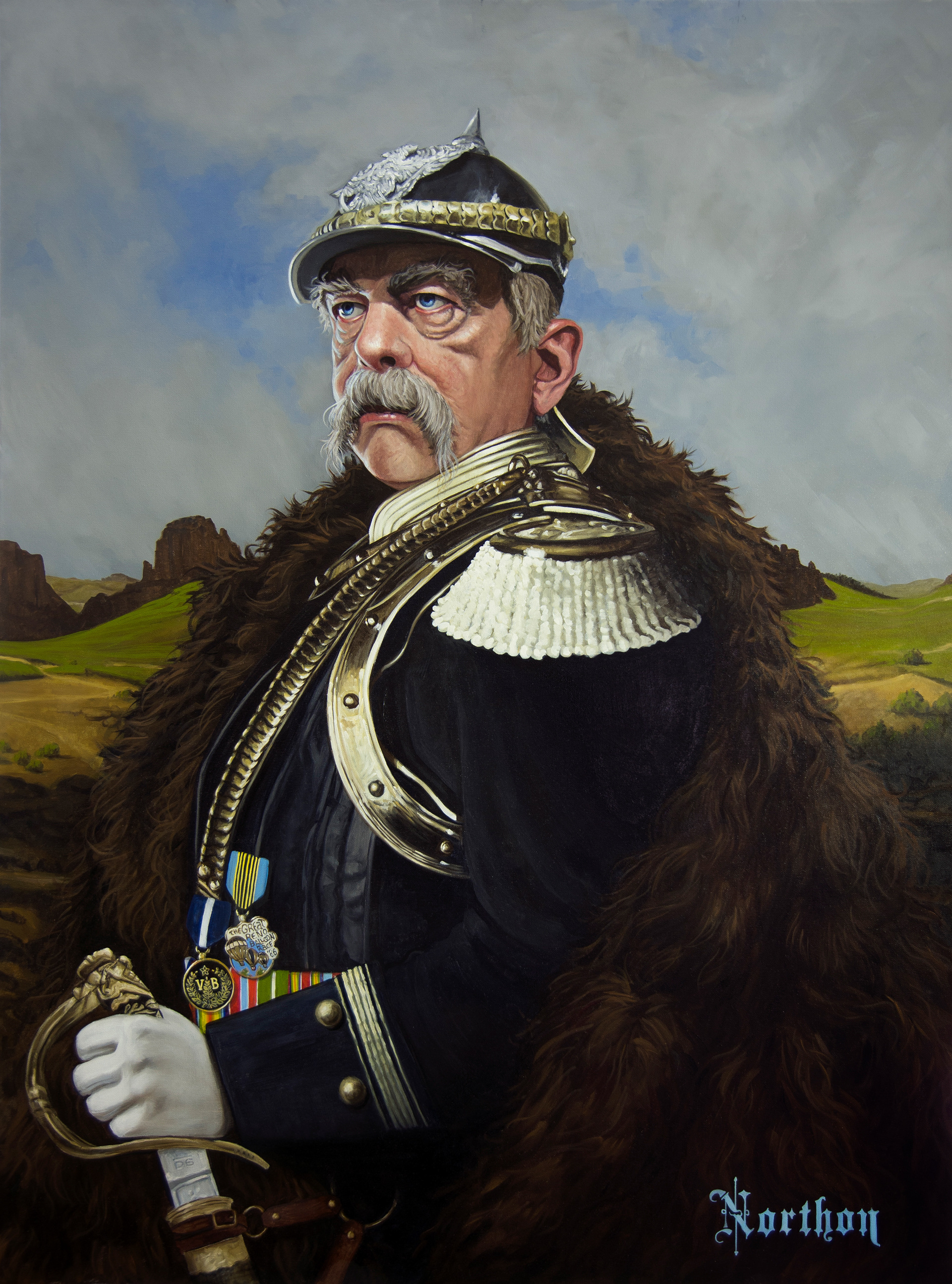 Portrait of Otto Von Bismarck, German Chancellor, Von Bismarck Bar and Restaurant, Reno, NV, Oil Paint, by artist Jaxon Northon