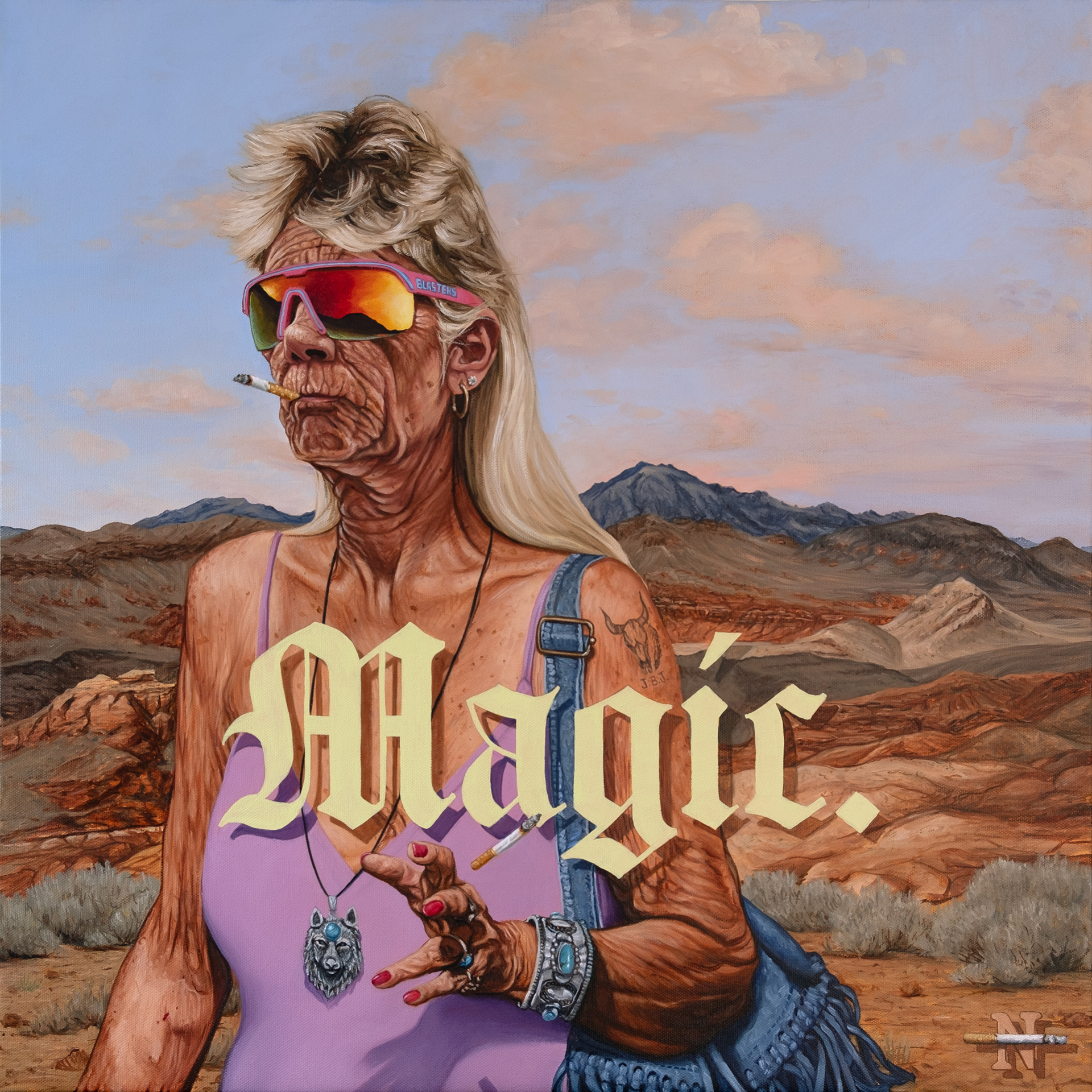 "Tronie Joanie Going Somewhere", Oil on Canvas, 24"x24" inches