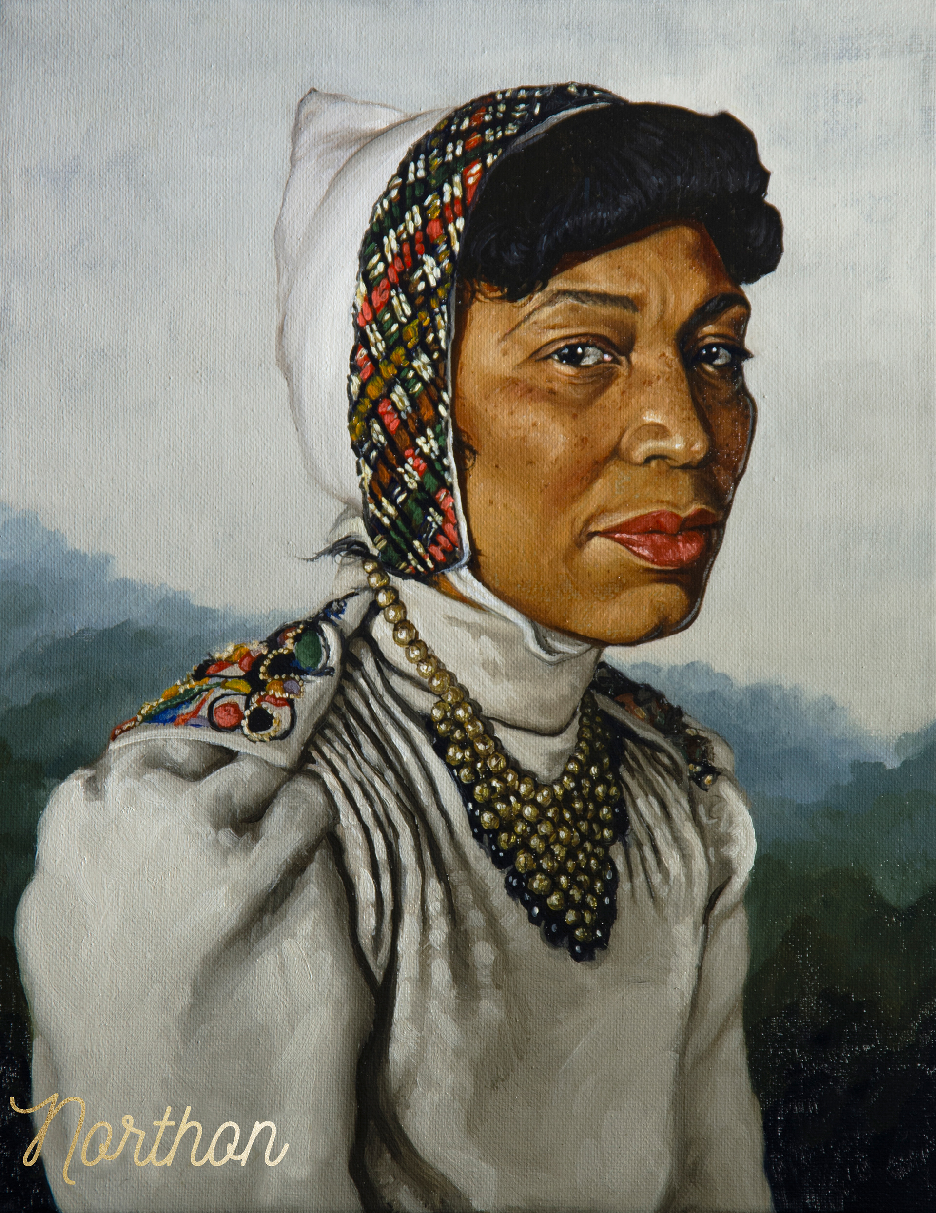 Portrait of Zora Neale Hurston, Queen of the Harlem Renaissance, Harlem, New York Folklorist, Anthropologist, Ethnographer, Novelist, Short Story Writer and Filmmaker, Oil Paint, Jaxon Northon