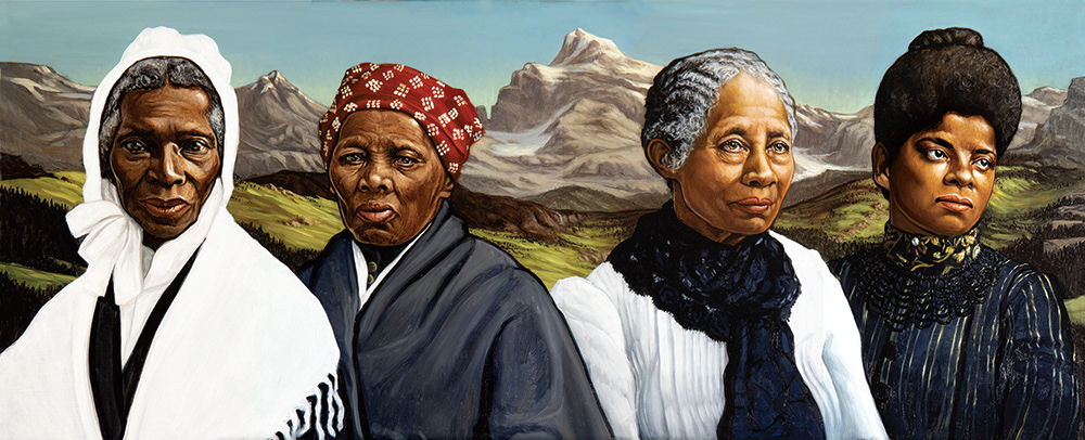 Sojourner Truth, Harriet Tubman, Frances Ellen Watkins Harper, and Ida B. Wells for the book 'Art of Change'