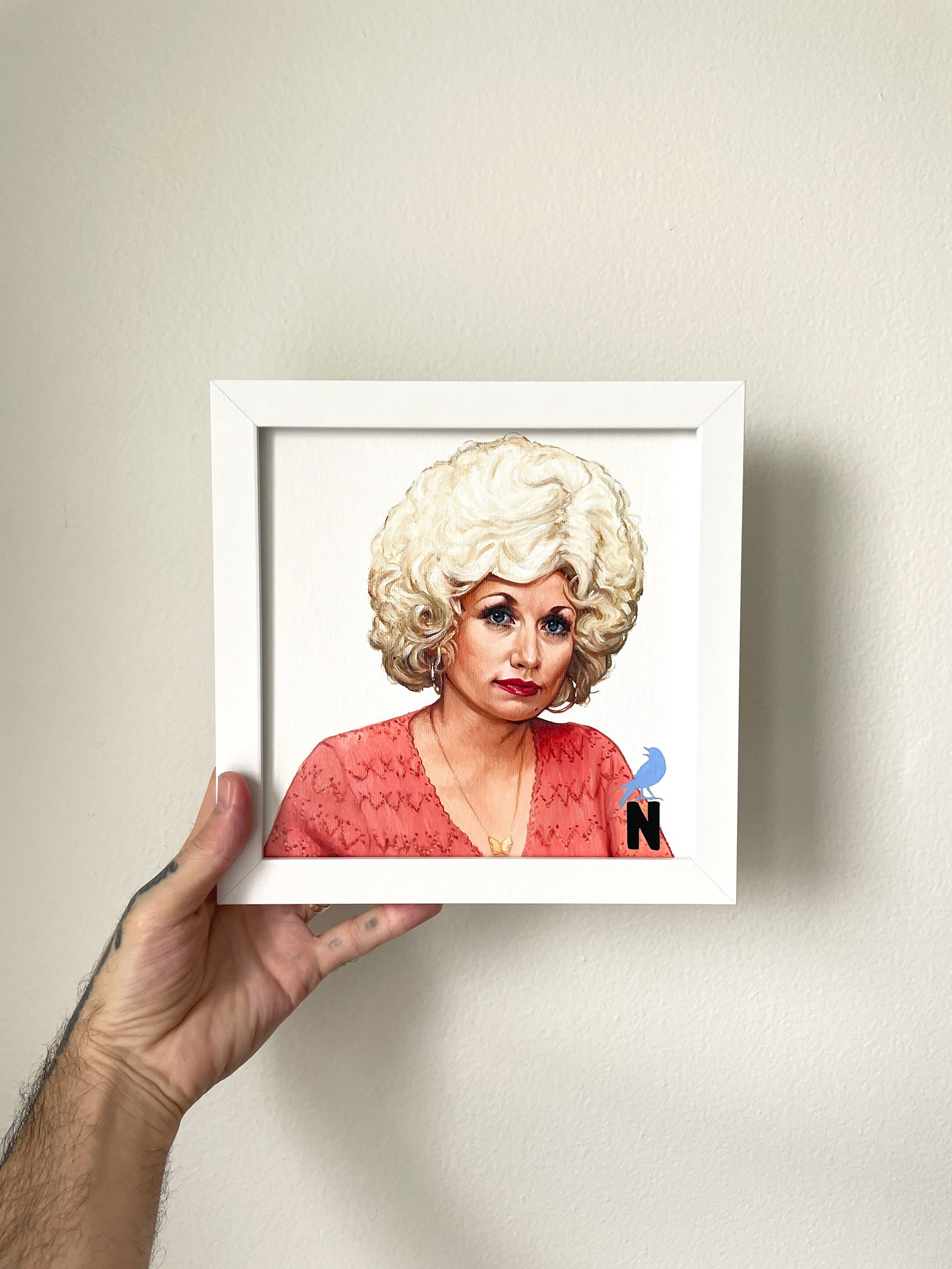 Dolly Parton 2, oil on canvas, 8"x8"