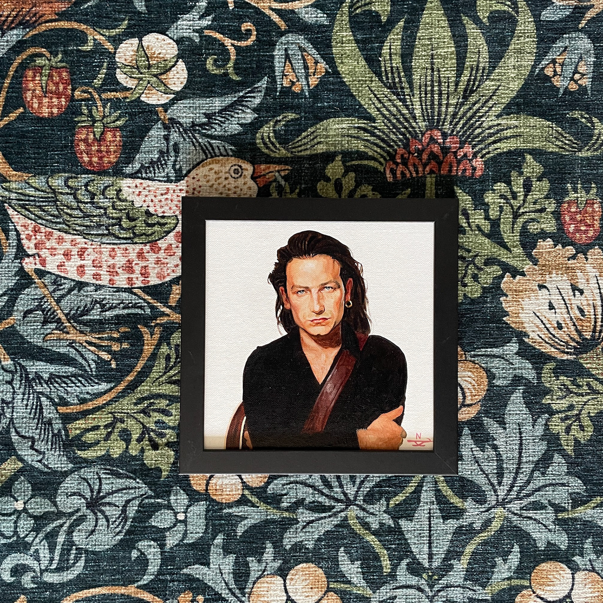 Bono, oil on canvas, 8"x8"