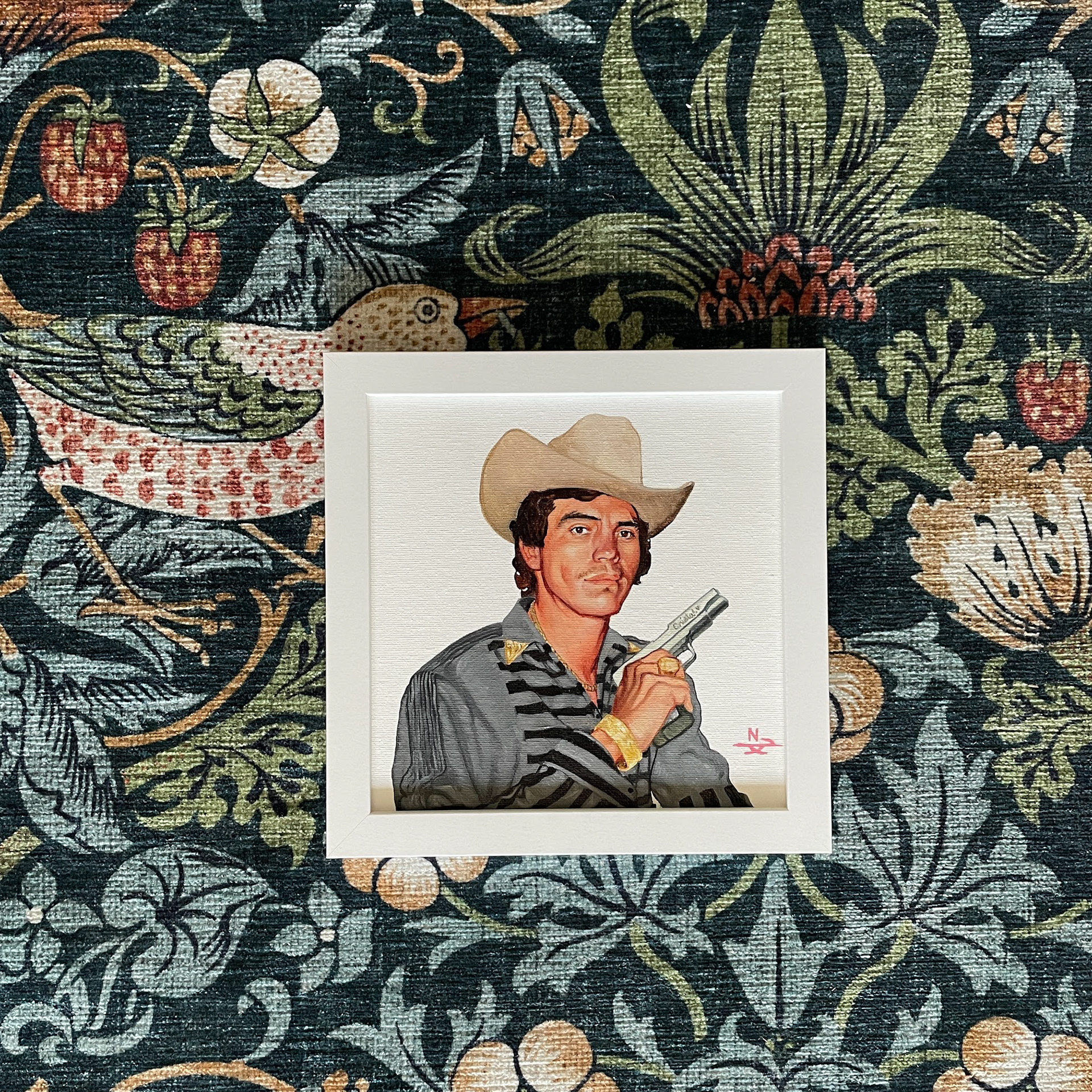 Chalino Sanchez, oil on canvas, 8"x8"