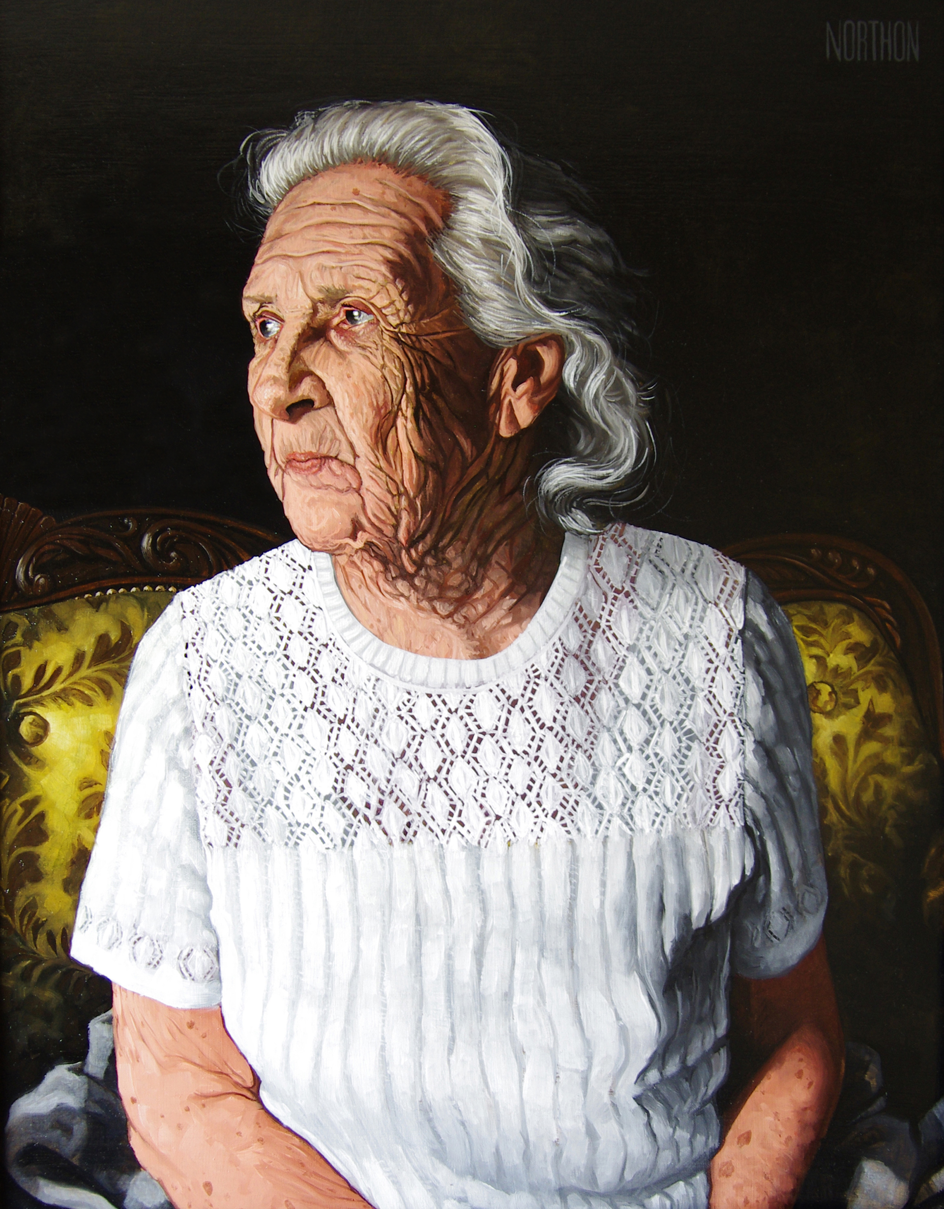"Lee Goetz", oin on panel, 28"x22" inches