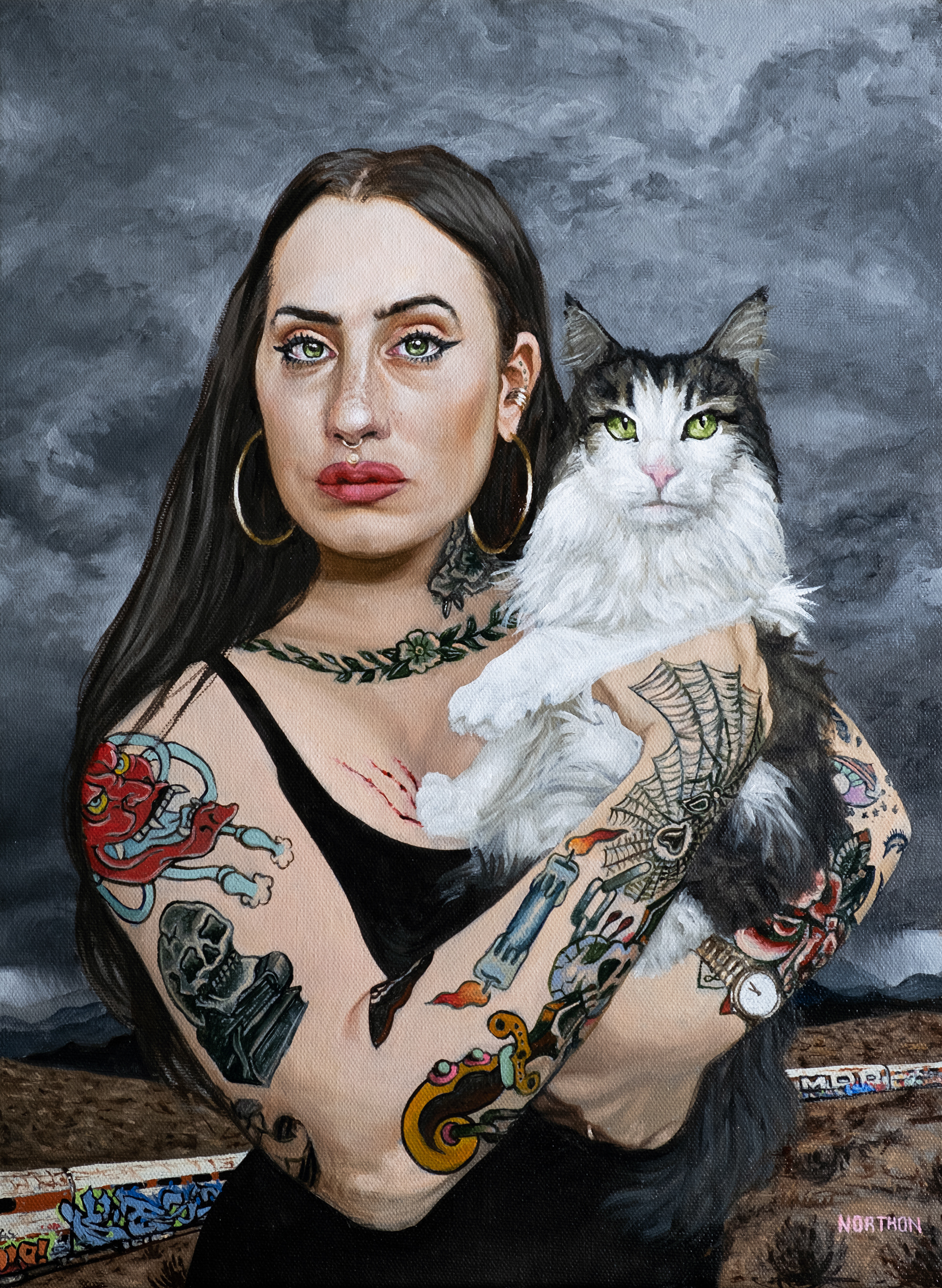 Portrait of Bree and Kiki by artist Jaxon Northon