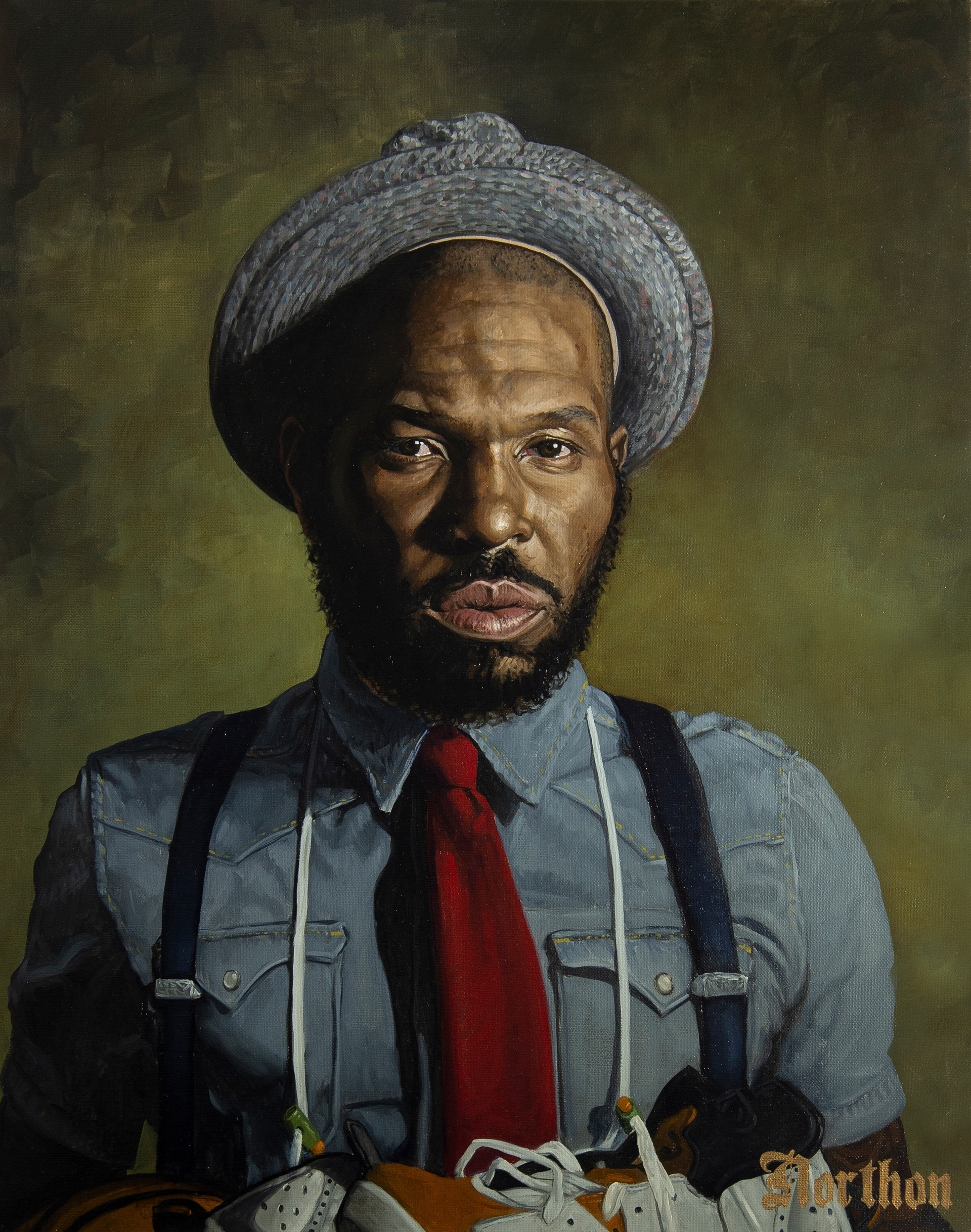 Portrait Painting of Leslie Daly with Audio Interview, Oral History for The Human Head Project by artist Jaxon Northon