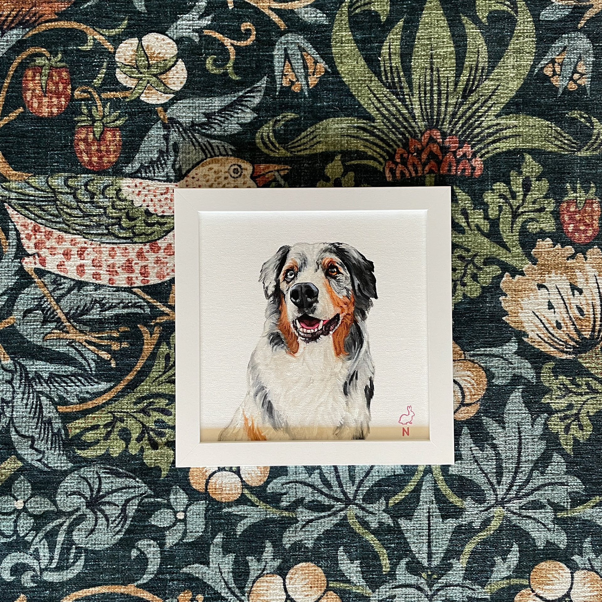 Lou Dog, oil on canvas, 8"x8"