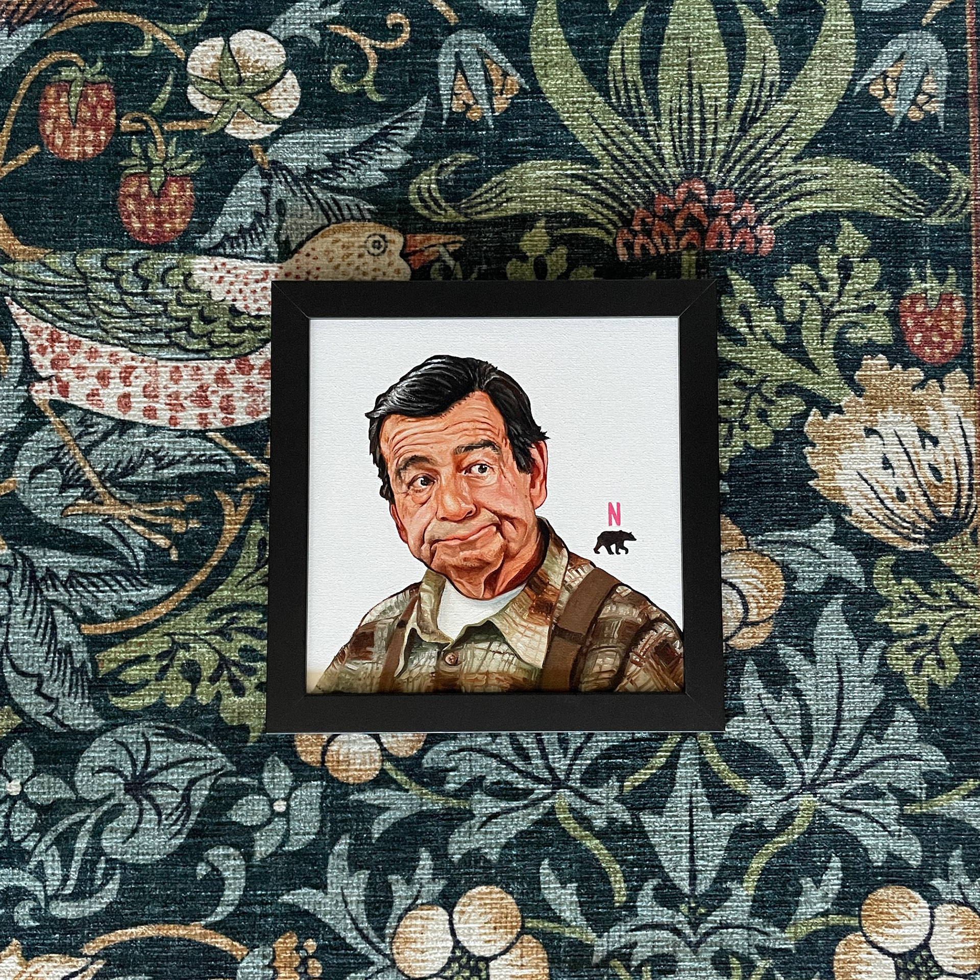 Walter Matthau, oil on canvas,  8"x8"