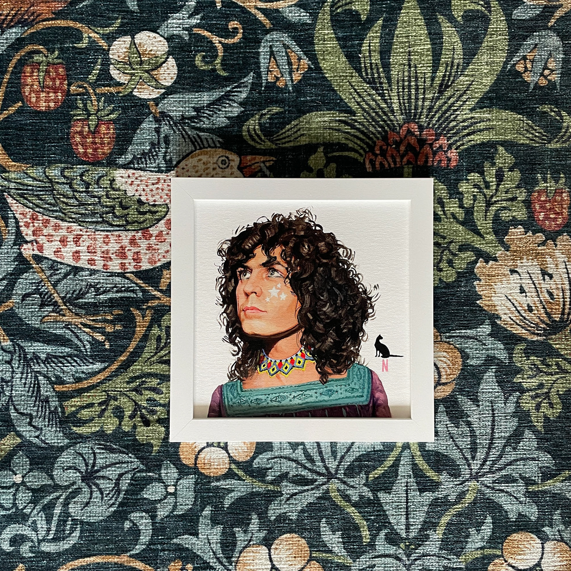 Marc Bolan, oil on canvas, 8"x8"