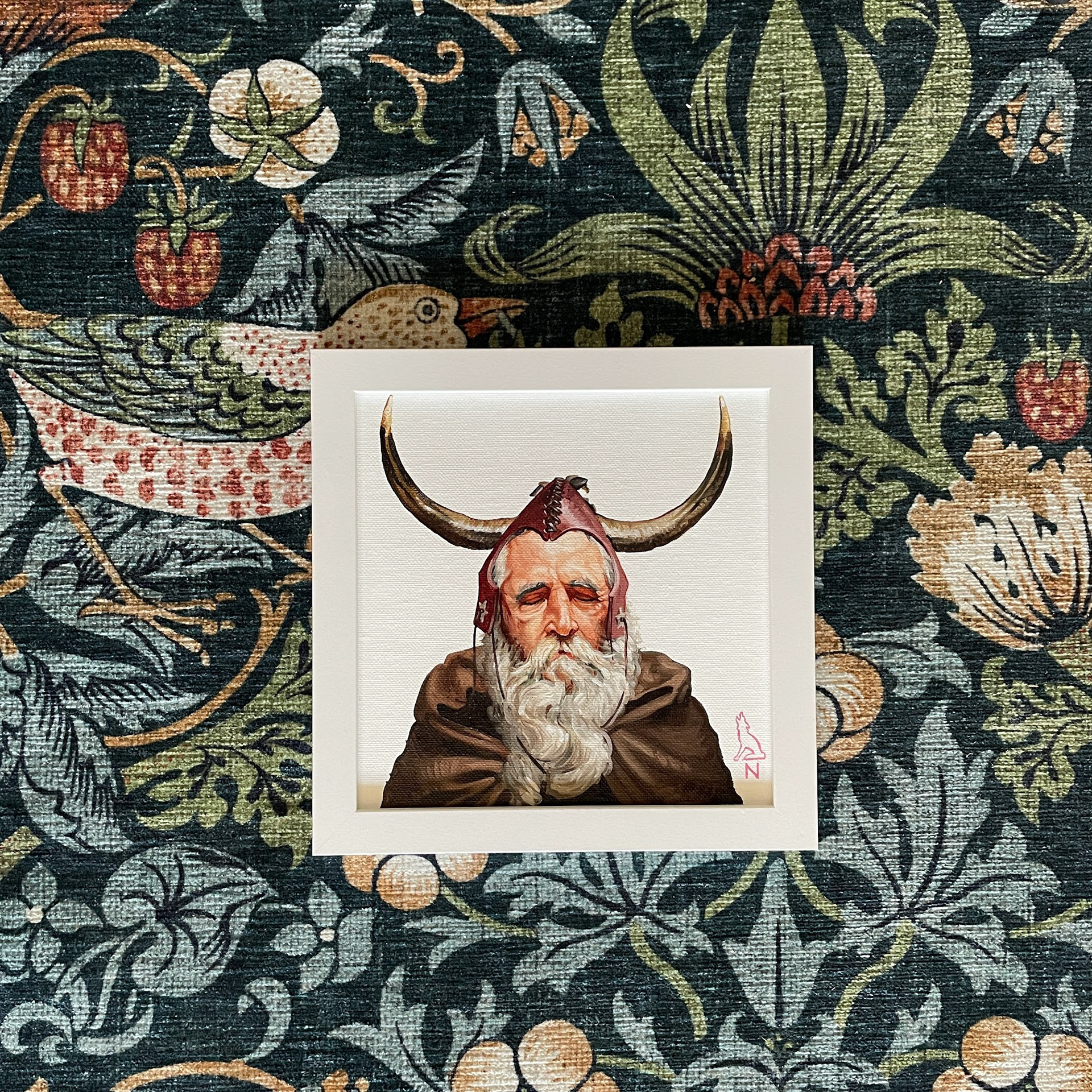 Moondog, oil on canvas, 8"x8"