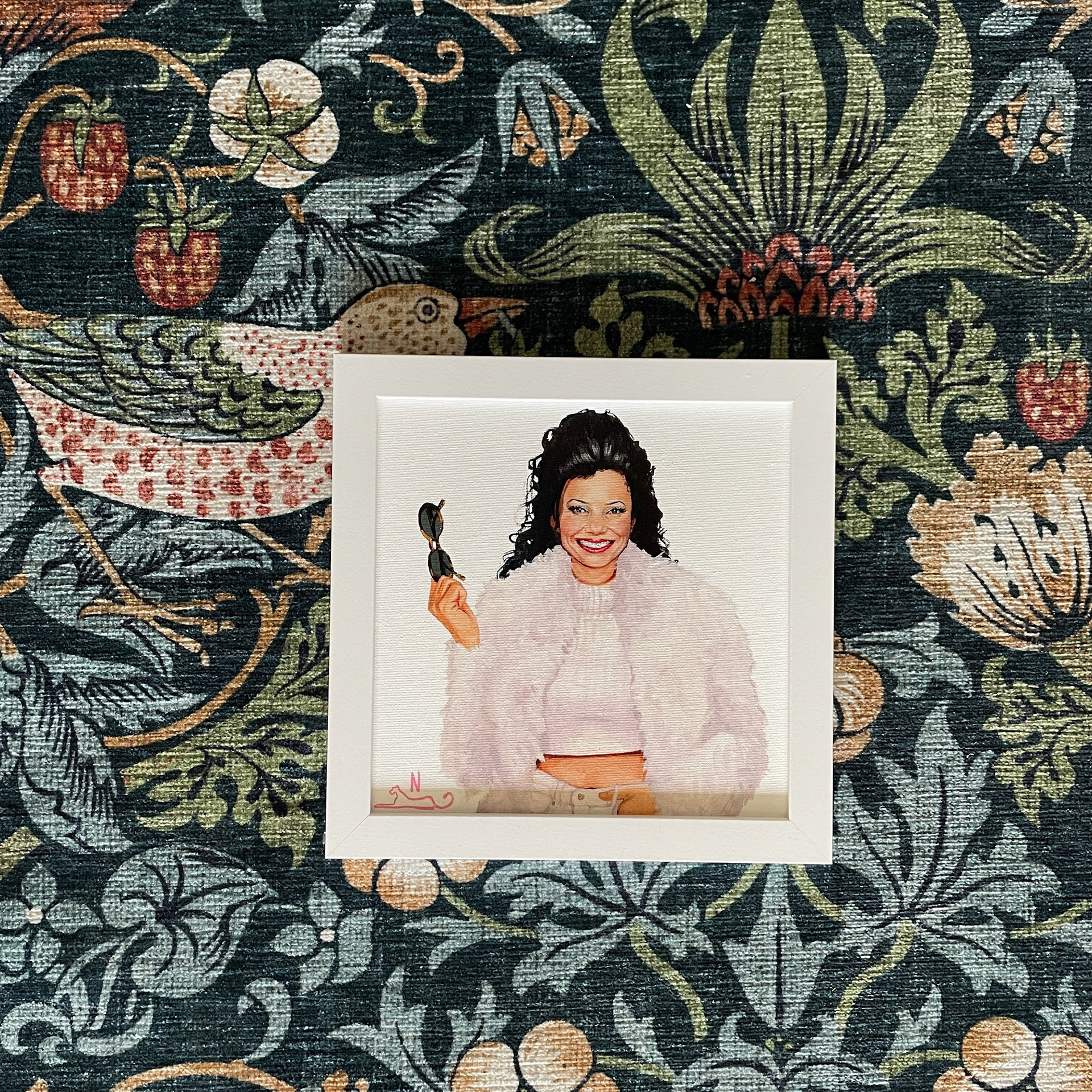 Fran Drescher, oil on canvas, 8"x8"