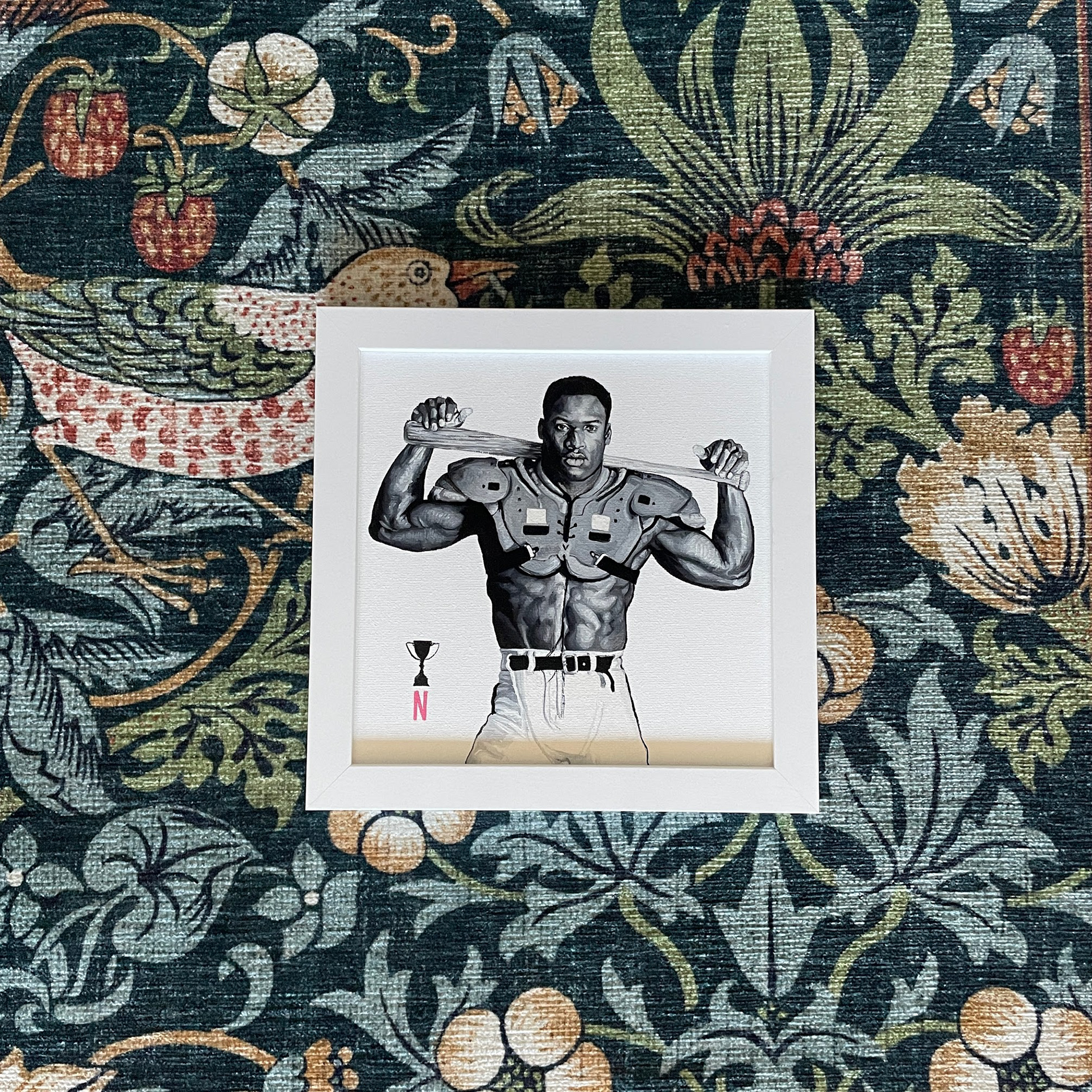Bo Jackson, oil on canvas, 8"x8"
