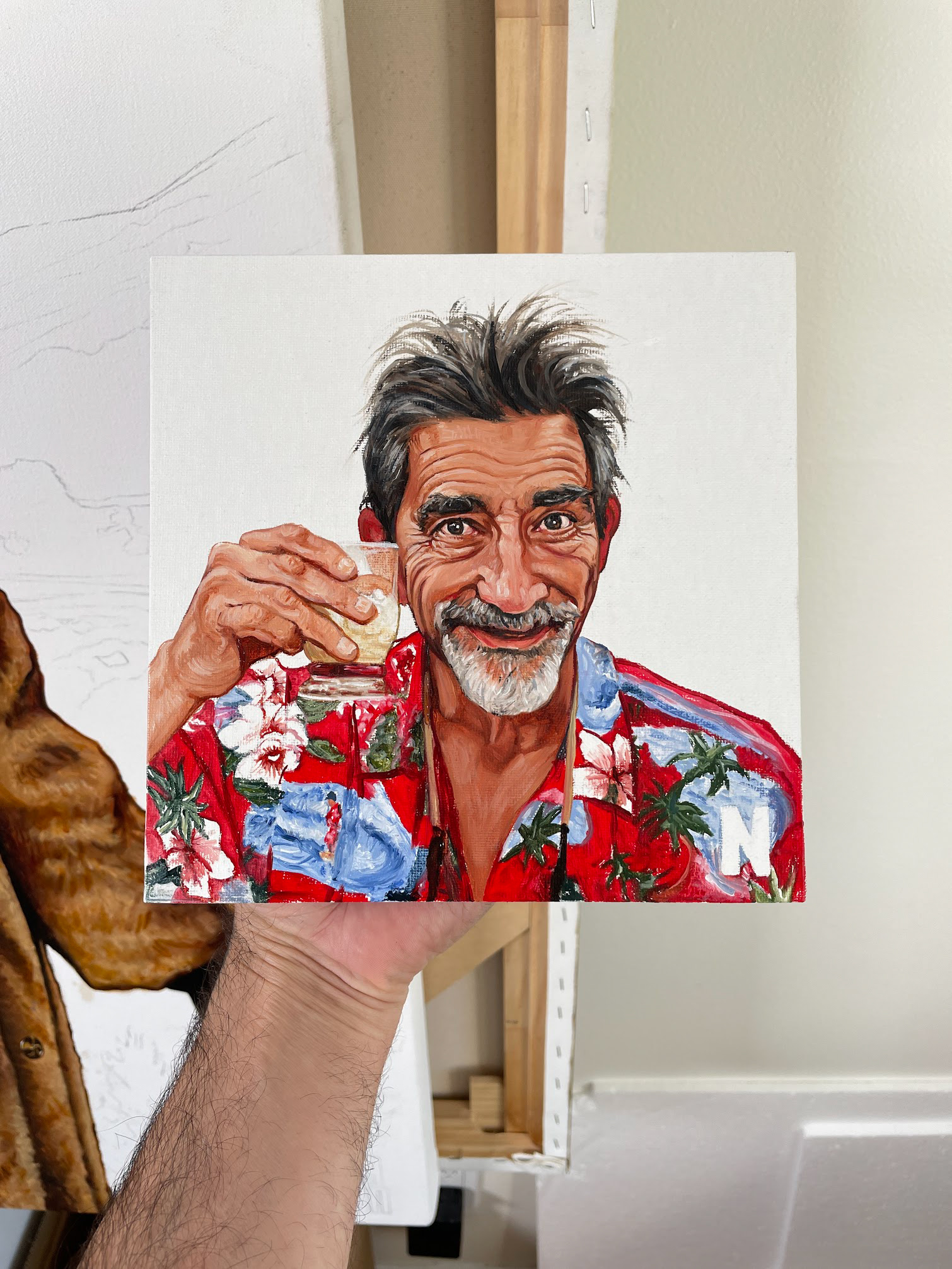 Walt Henderson Brown, II, oil on canvas, 8"x8"