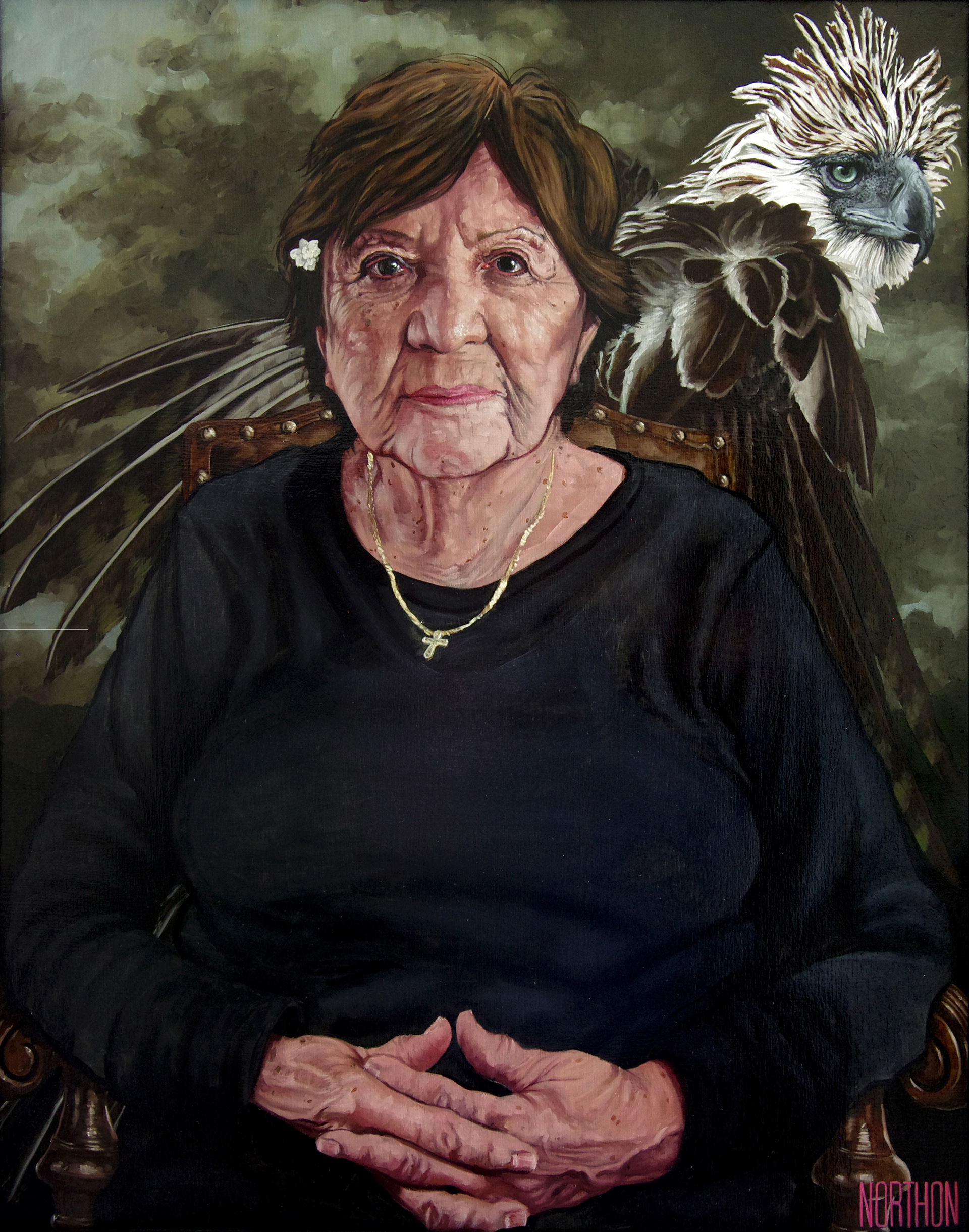 "Olga Zervoulakos Owens", oil on canvas, 28"x22" inches