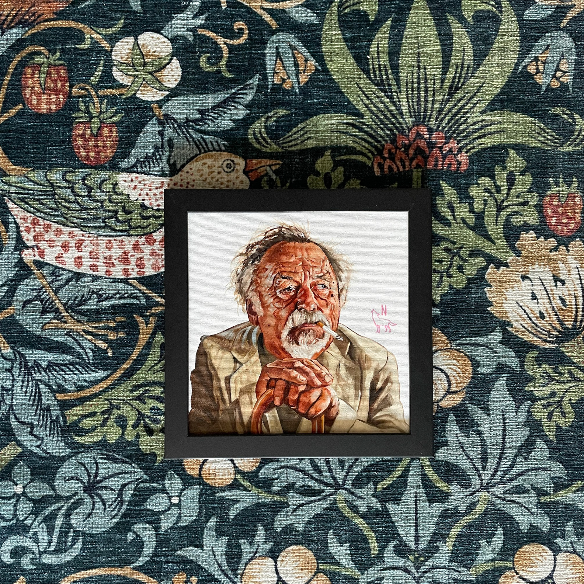 Jim Harrison, oil on canvas, 8"x8"