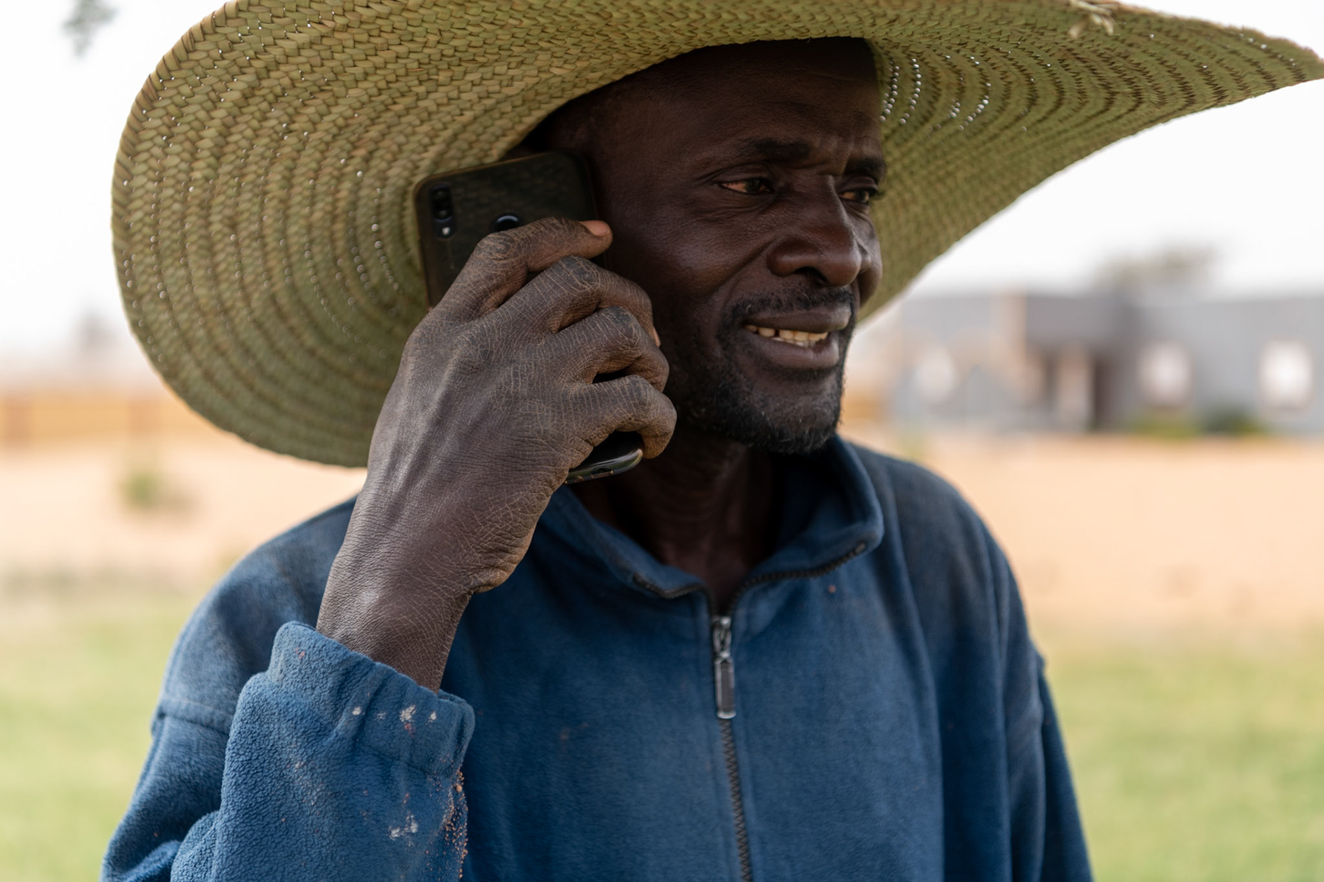 Farmer receiving alerts