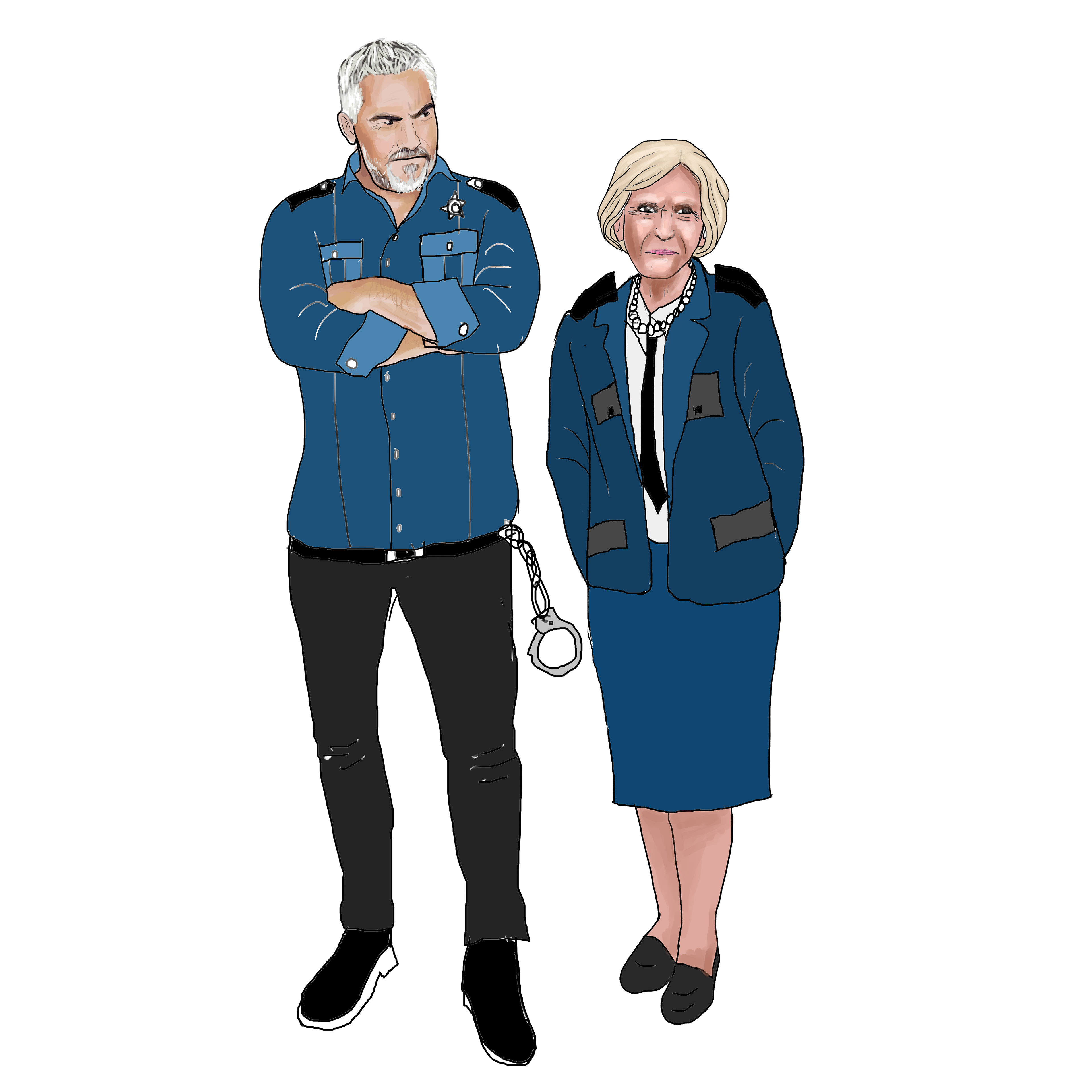 Drawing of Mary and Paul characters