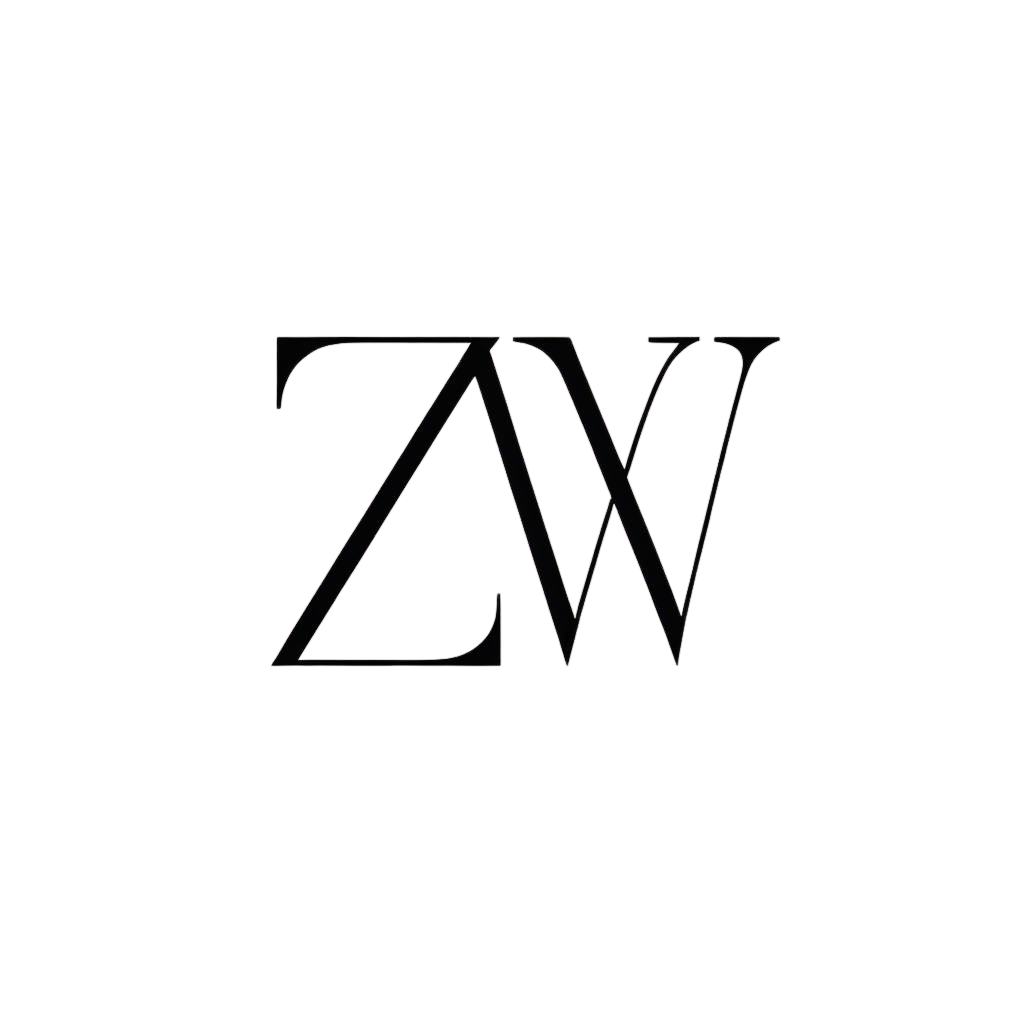Monogram logo featuring the initials ZW for Zac Wichlei, interdisciplinary documentarian and researcher.