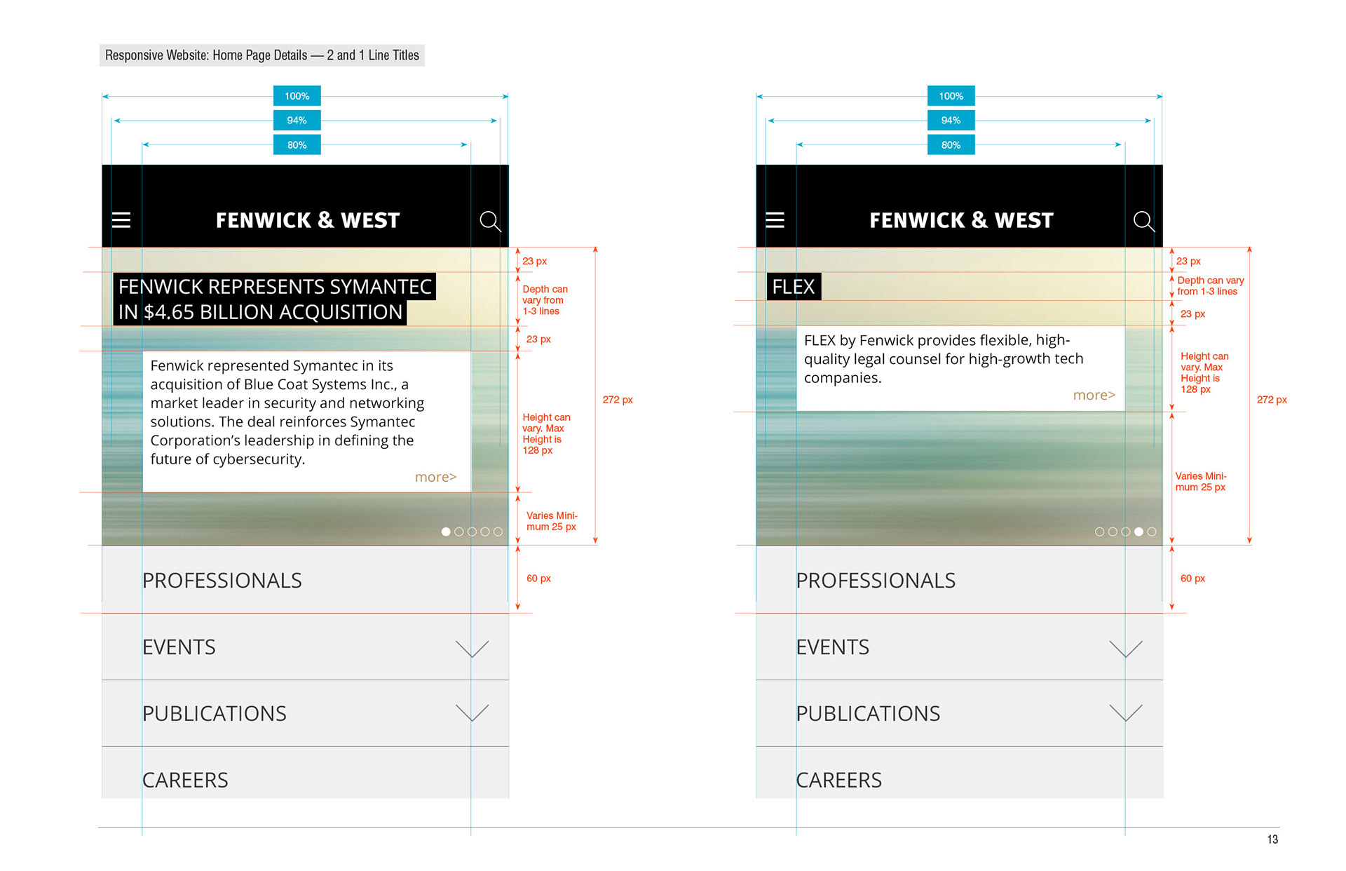 Home Page Specs
