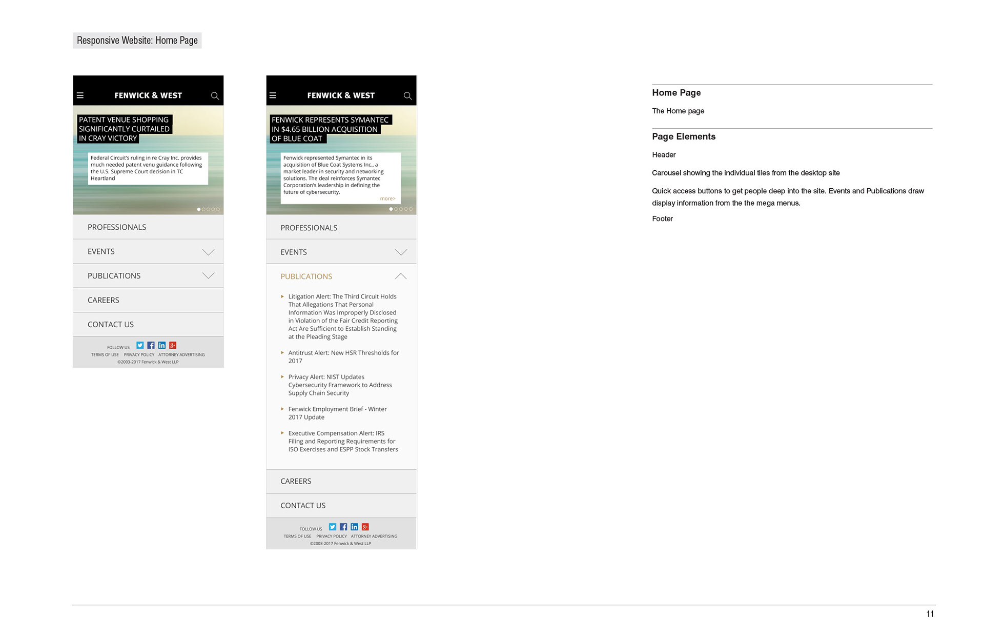 Home Page Specs