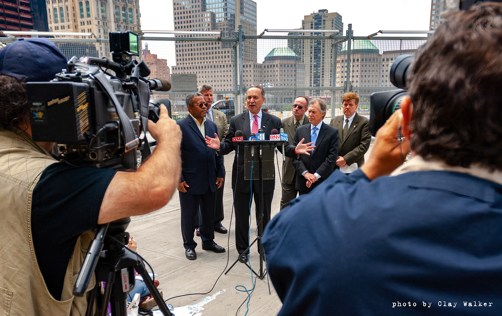 Charles Schumer Ground Zero press Conference for the 9/11 injured workers fund • June 2005 NYC