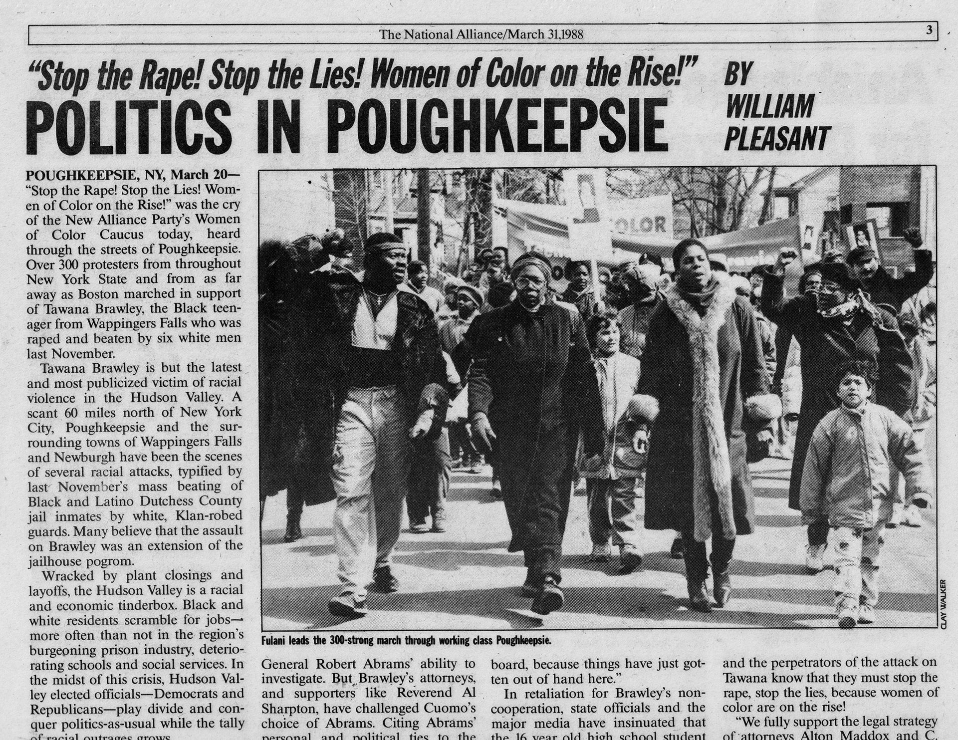 Tawana Brawley demonstration •Poughkeepsie 1988