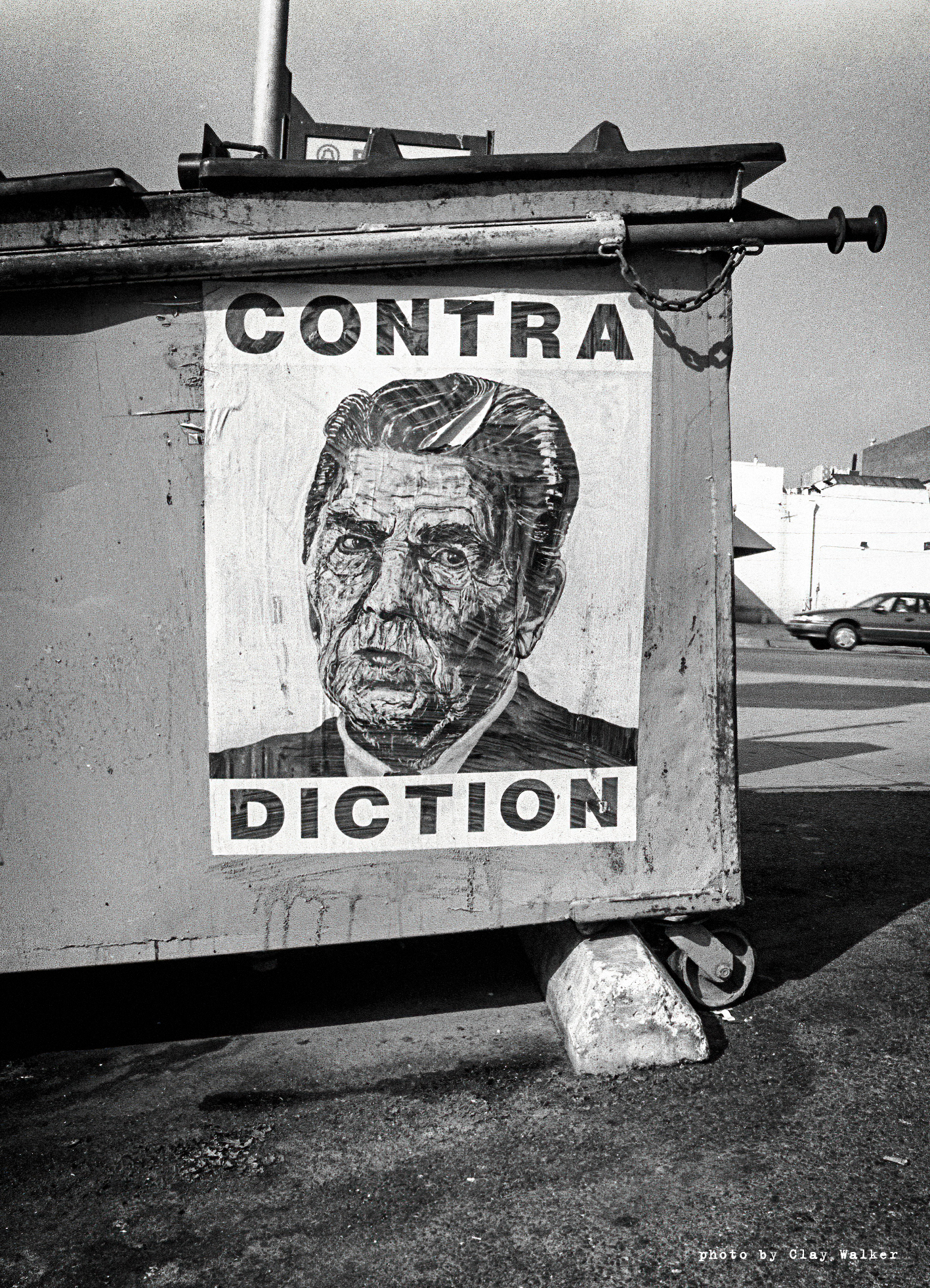 "guerilla" political poster artist Robbie Conal's depiction of Ronald Reagan in the PBS documentary "Post No Bills" • Los Angeles