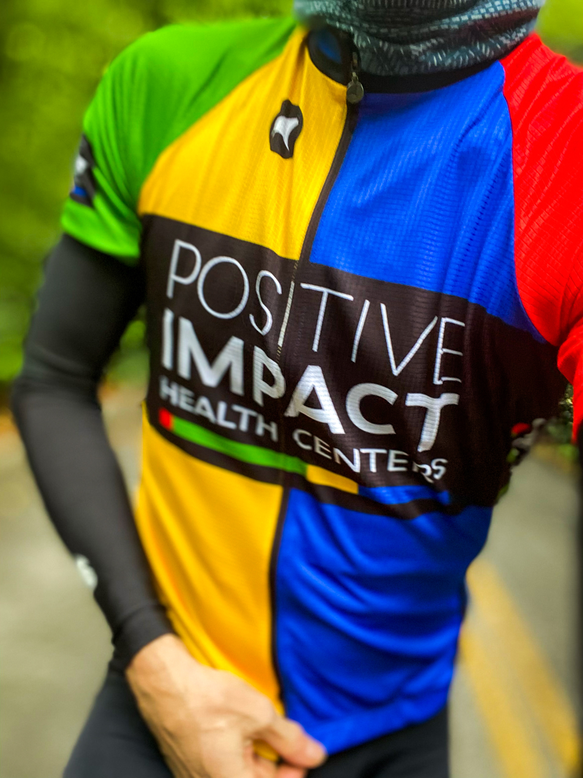 Positive Impact Health Center jersey design for the AIDS Vaccine 200 bicycle ride for Emory University • April 2020