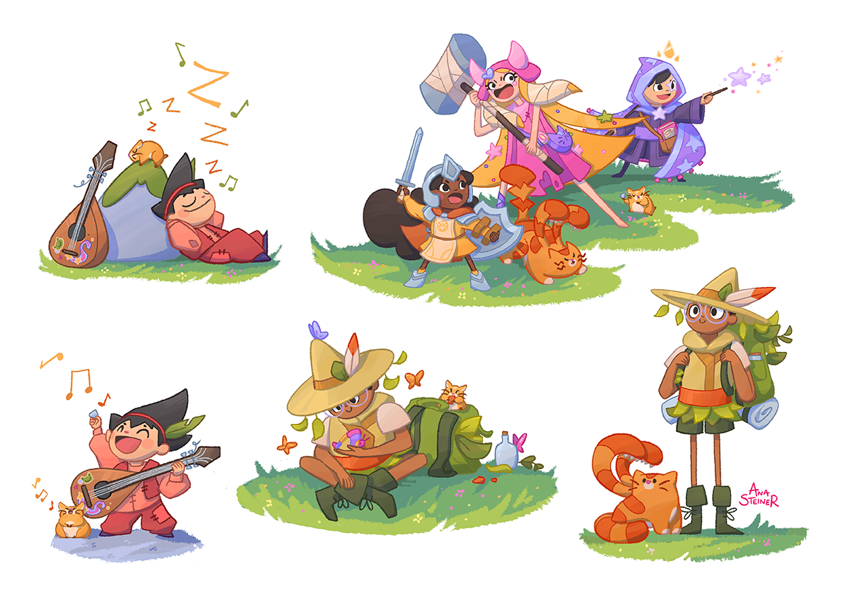 2025 - Awesome Adventurers and the Dragon! Spot illustrations (original story, personal project)