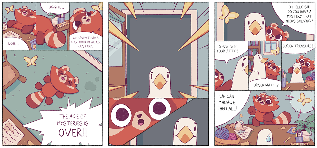 2026 - Rhubarb & Custard comic (Personal project) - see 'Comics' tab for more!