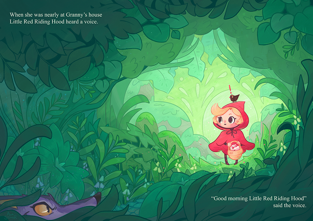 2026 - Little Red Riding Hood double page spread (Personal project)