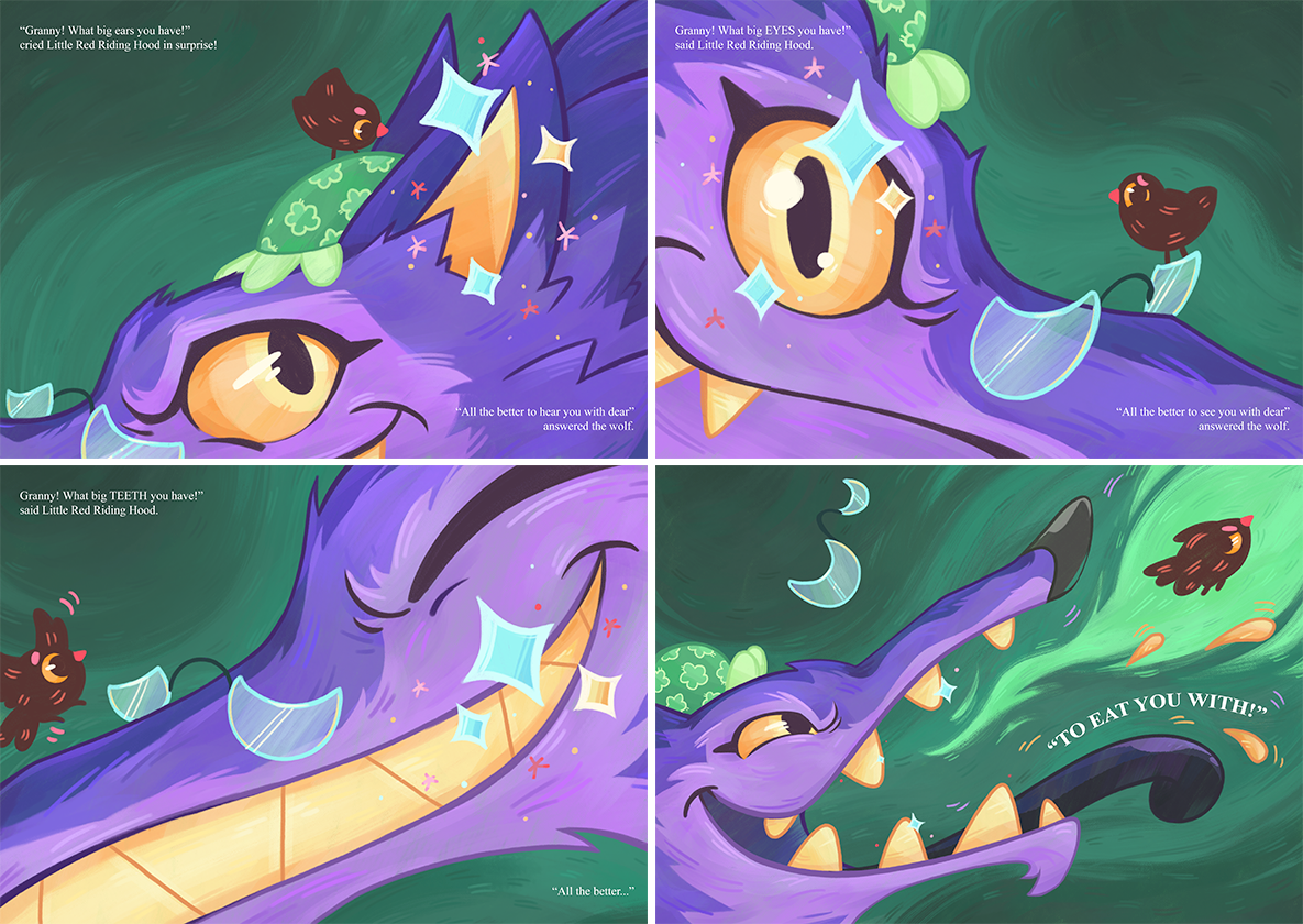 2026 - Little Red Riding Hood series of spreads (Personal project)