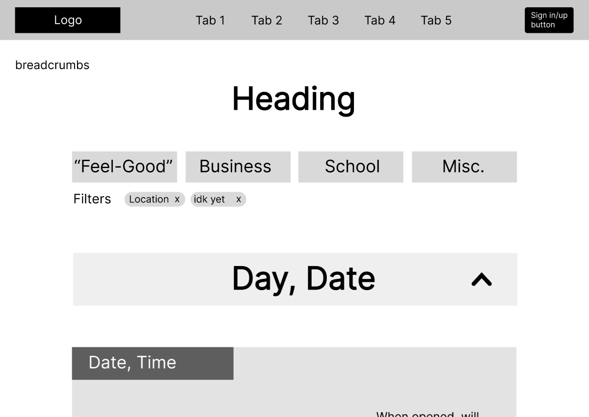 Low-Fidelity News Page