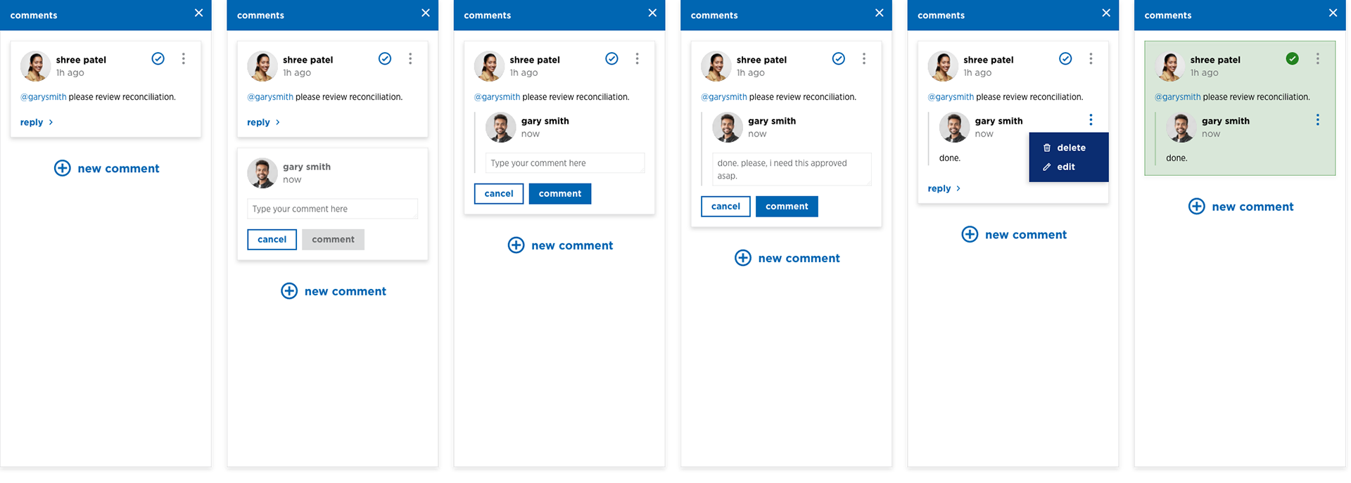 Comments Component - Hi Fi Prototype
