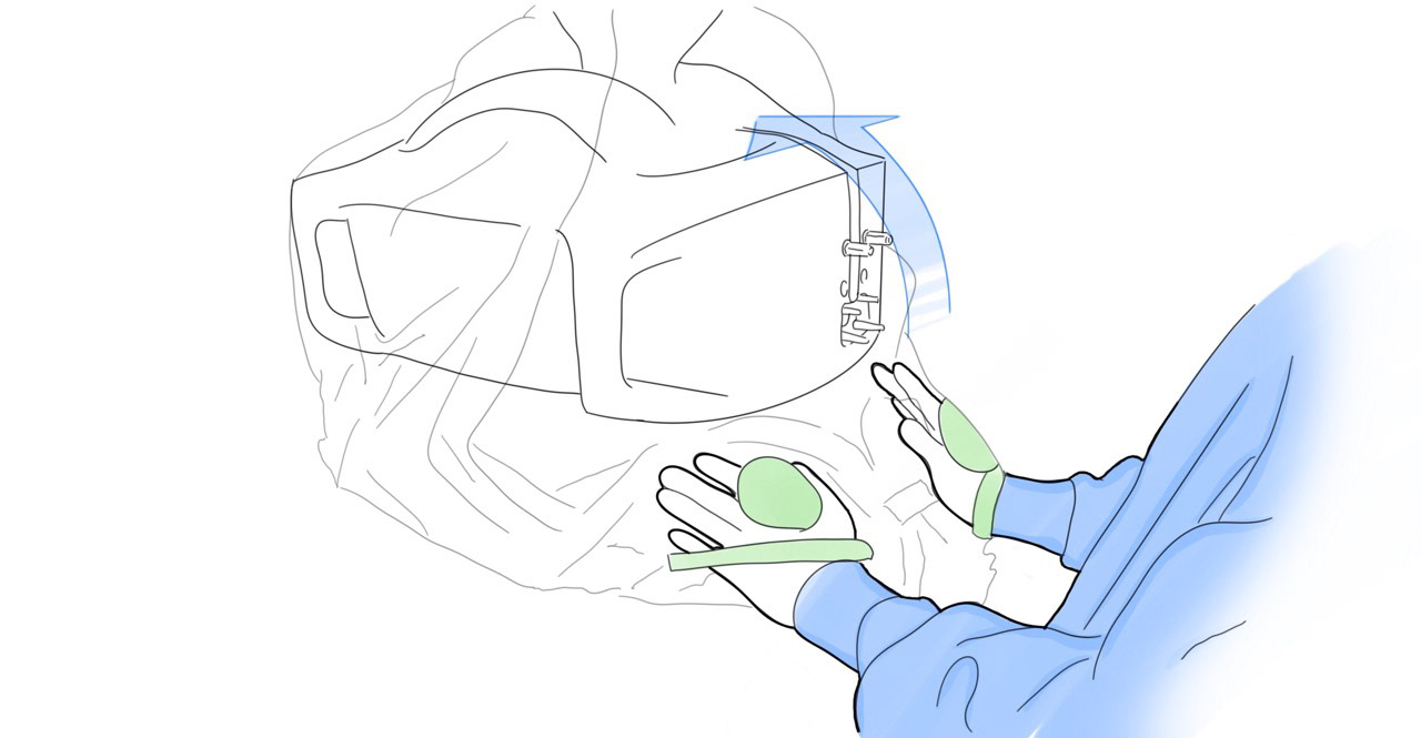 Pull drape over front of CU