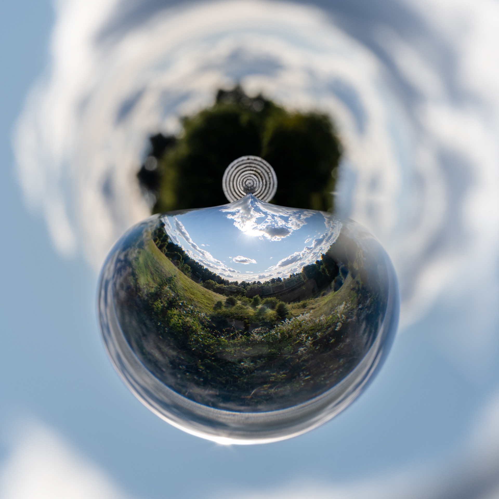 view through a glass ball