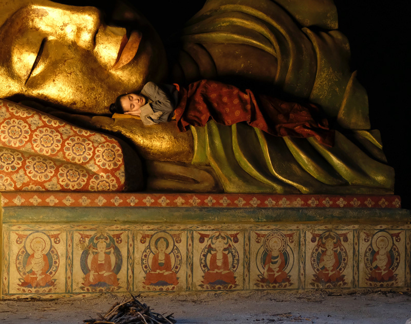 Buddha Cave - Pillow, Plinth and wall graphics