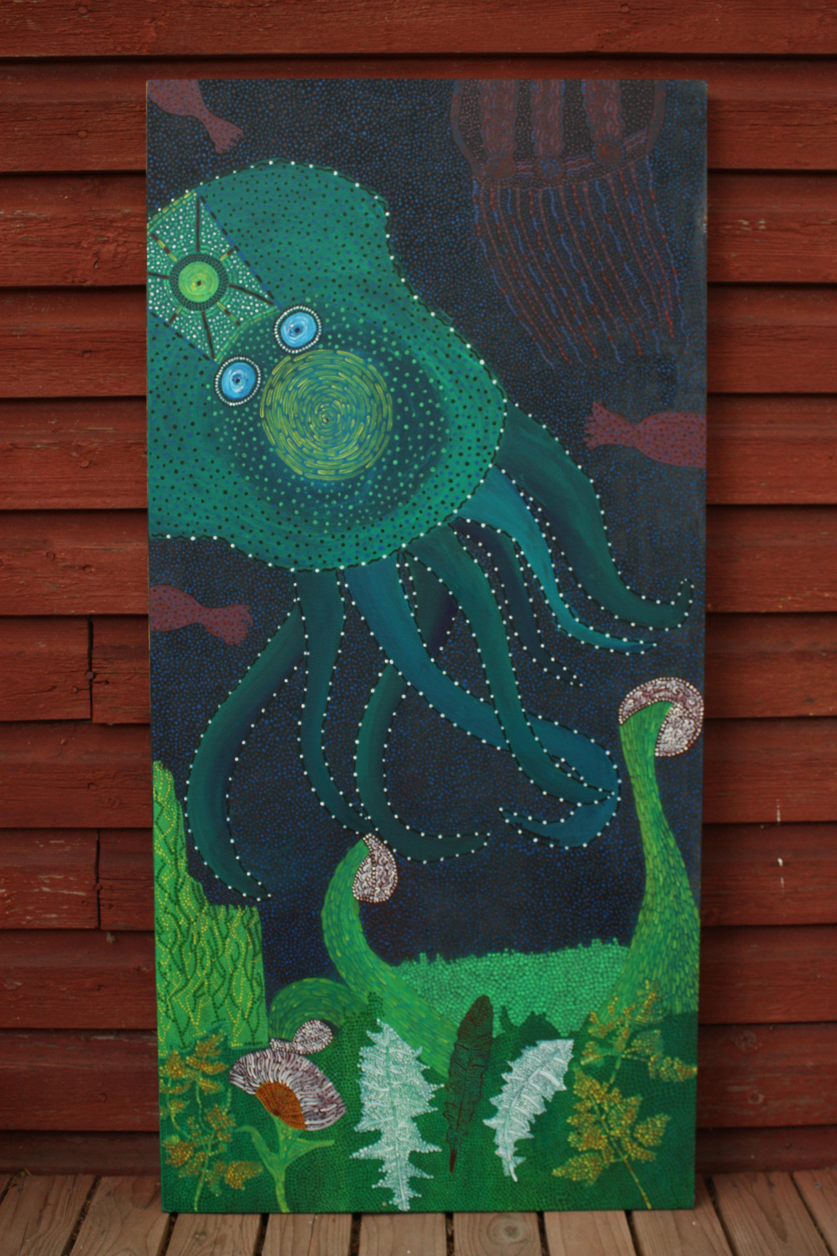 Tentacles / 2019 / acrylics on wood