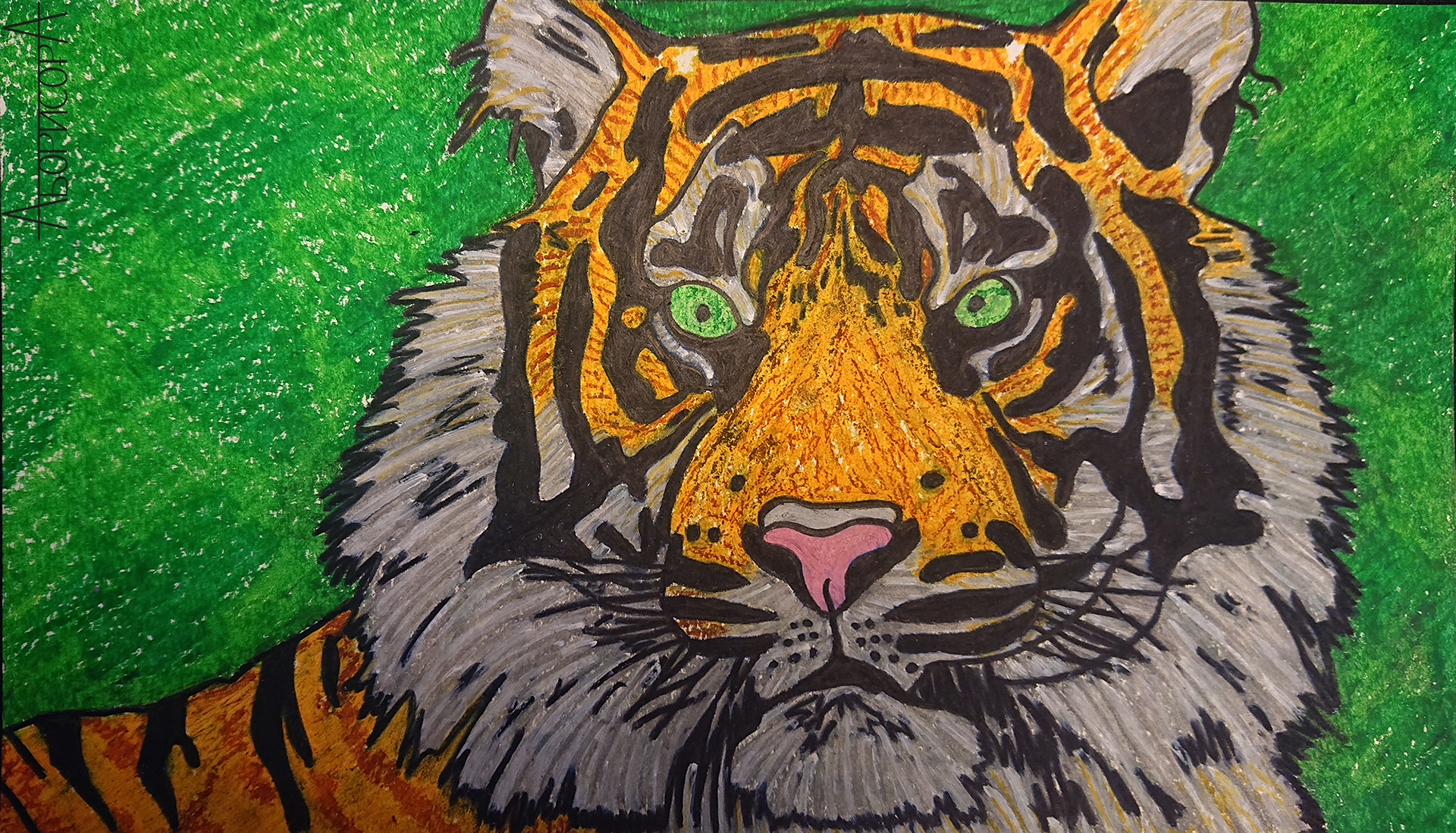 Tiger / 2020/ mixed media art on paper