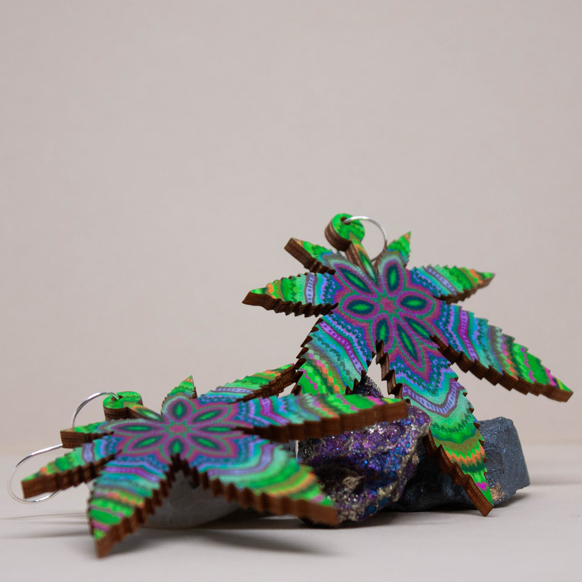 Trip-hop -earrings (silver-plated copper), 87 x 60 x 3 mm, 25€ / pair