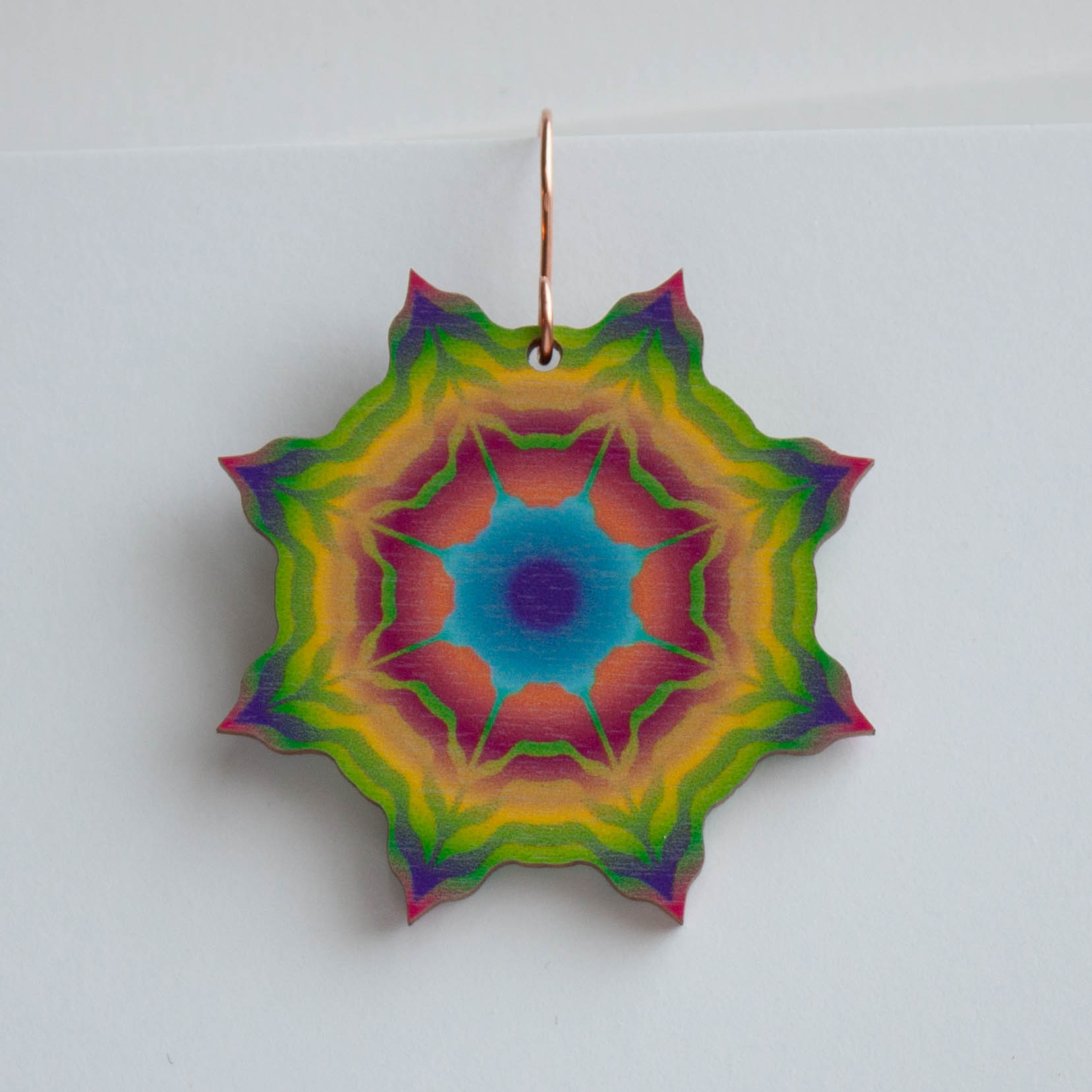 Solarize -earrings (copper), 55 x 43 x 3 mm, 20€ / pair