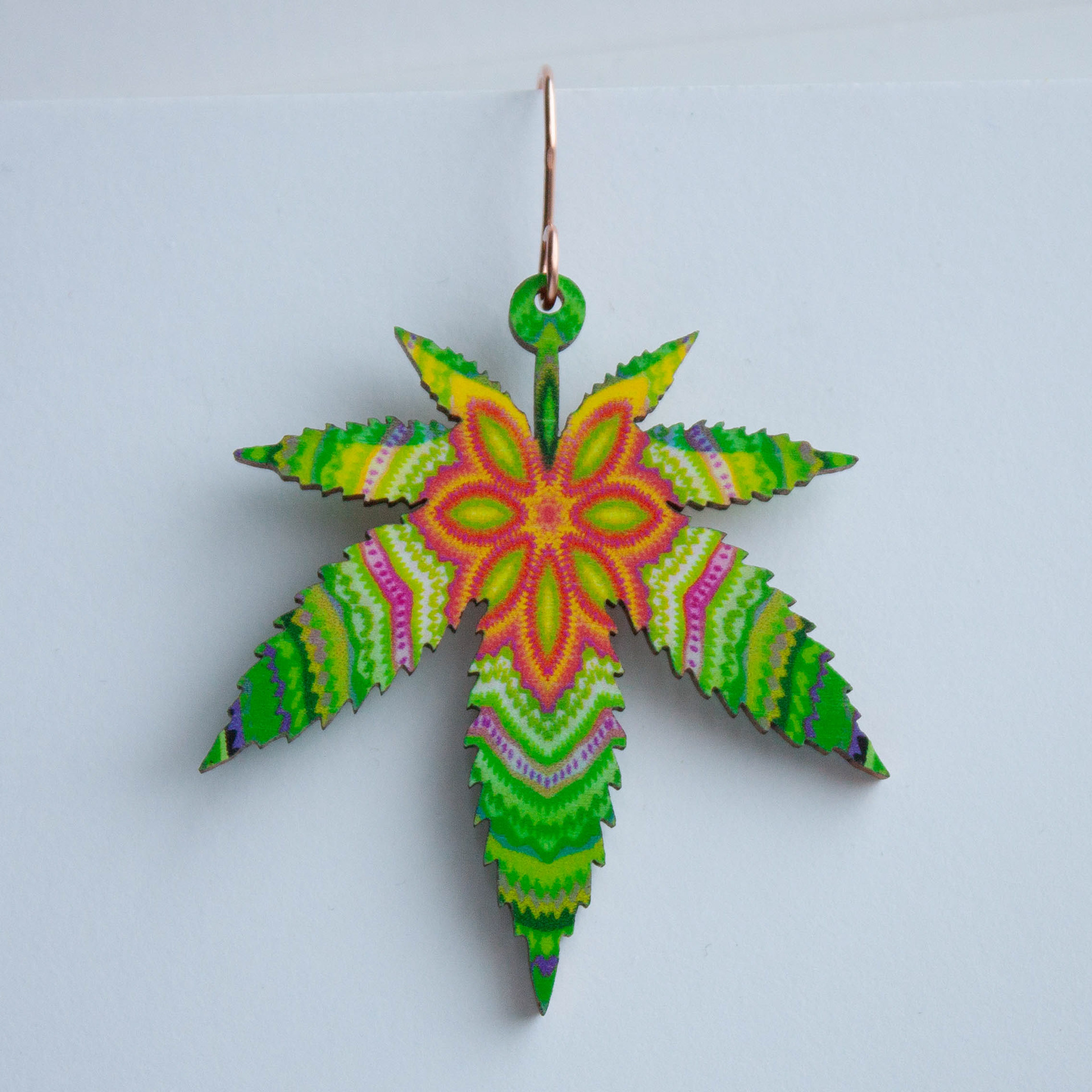 Tropical -earrings (copper), 67 x 46 x 3 mm, 19€ / pair