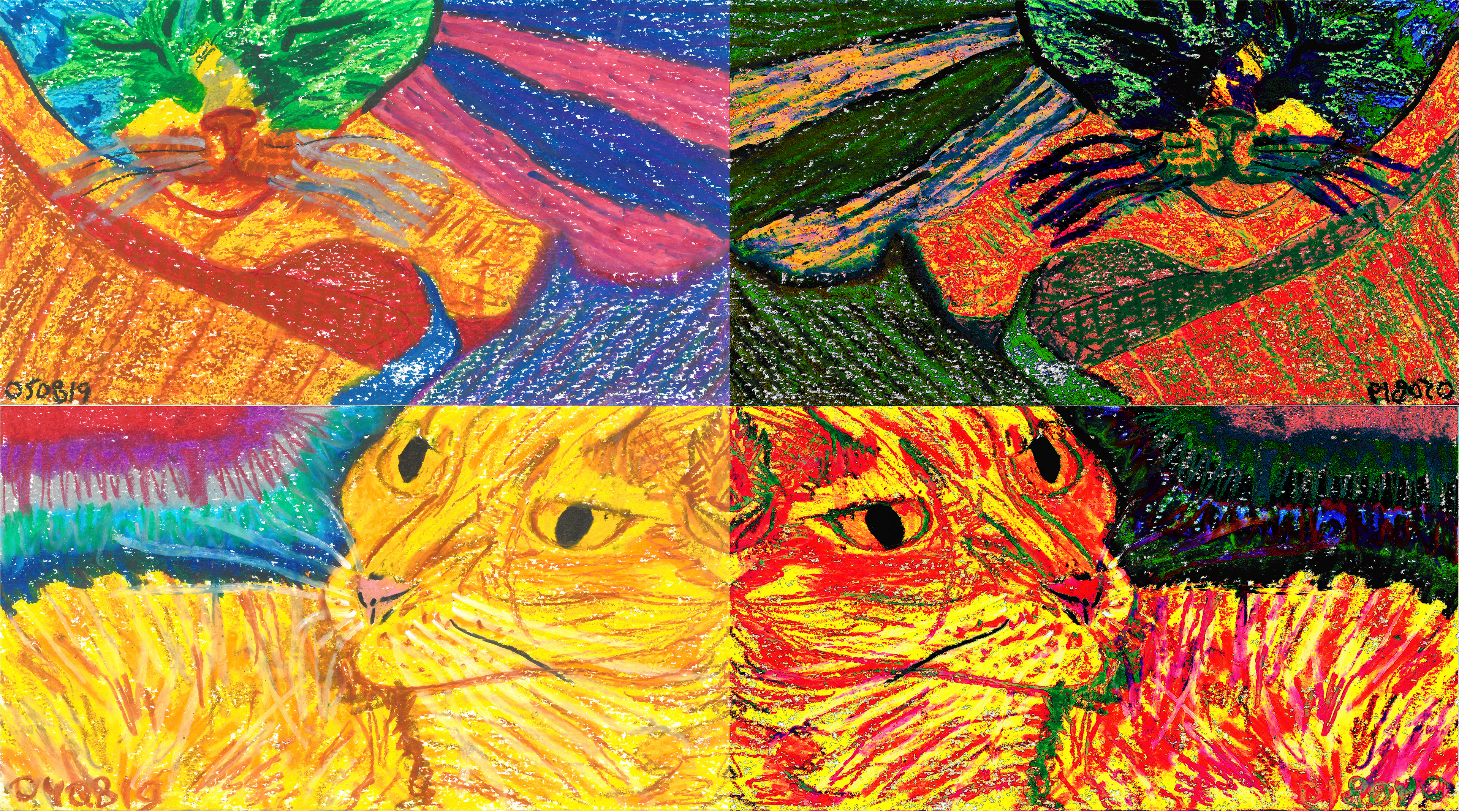 Richards Transcendence / 2019 / oil pastels on paper - mixed media art